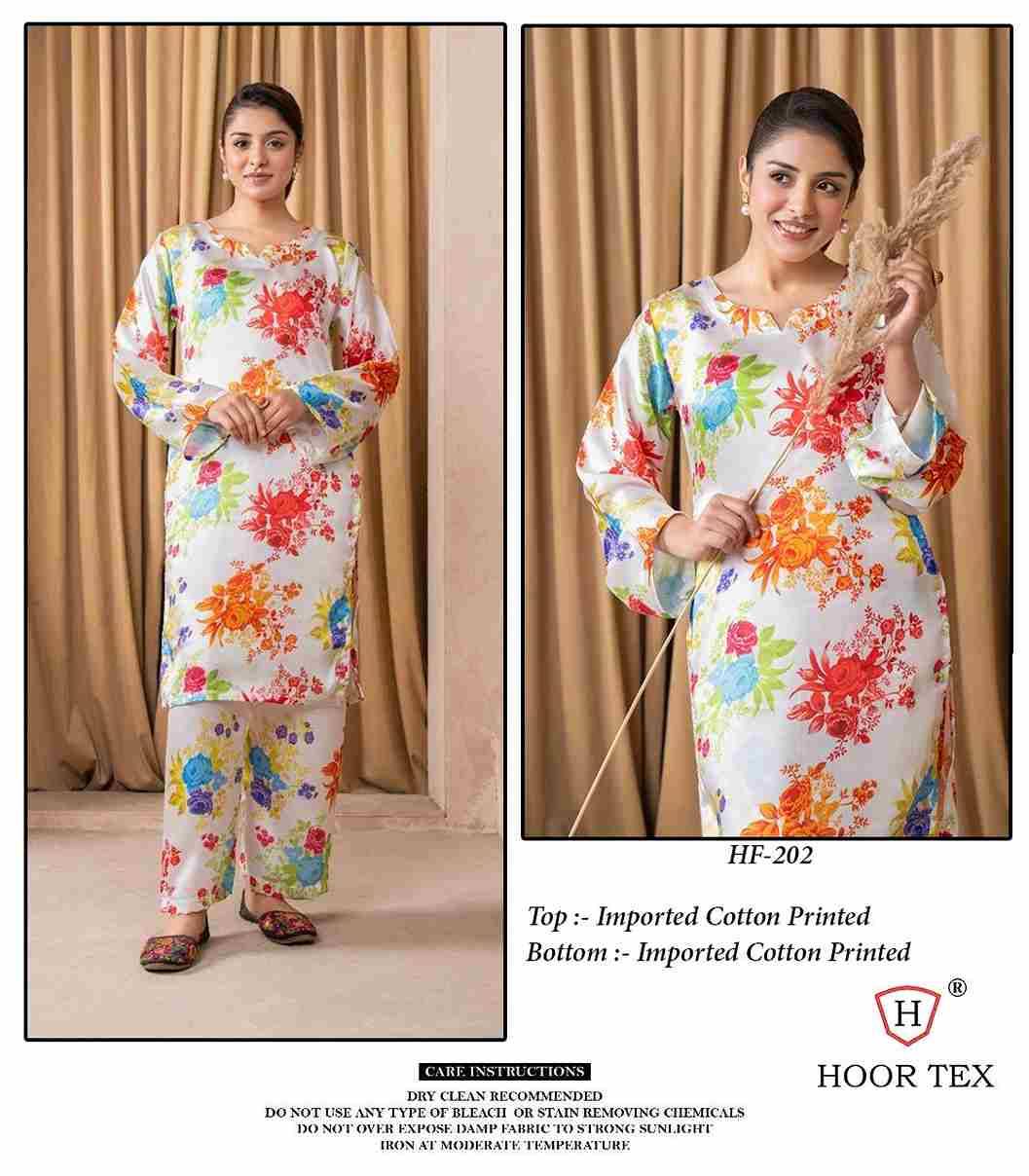 Hoor Tex HF-202 Series By Hoor Tex HF-202 to HF-203 Series Designer Stylish Fancy Colorful Beautiful Casual Wear & Ethnic Wear Imported Cotton Co-Ord At Wholesale Price