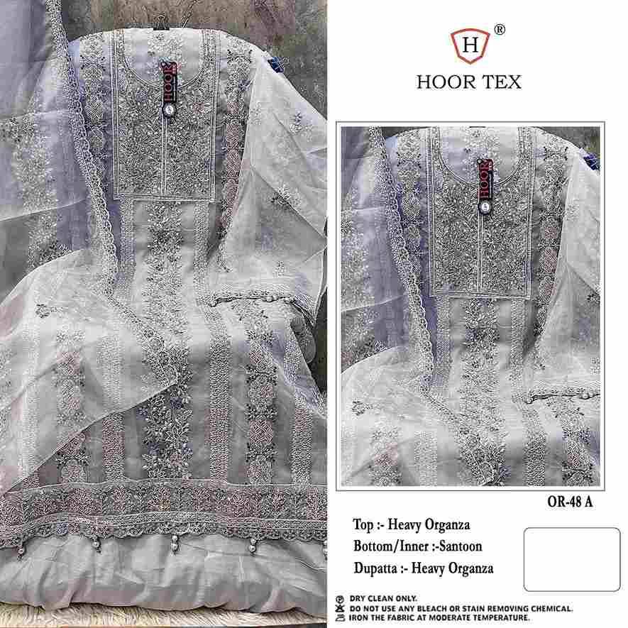 Hoor Tex Hit Design OR-48 Colours By Hoor Tex OR-48-A To OR-48-D Series Beautiful Pakistani Suits Stylish Colorful Fancy Casual Wear & Ethnic Wear Heavy Organza Embroidered Dresses At Wholesale Price