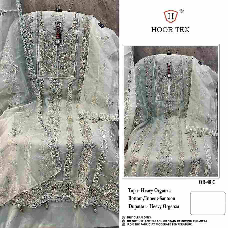 Hoor Tex Hit Design OR-48 Colours By Hoor Tex OR-48-A To OR-48-D Series Beautiful Pakistani Suits Stylish Colorful Fancy Casual Wear & Ethnic Wear Heavy Organza Embroidered Dresses At Wholesale Price