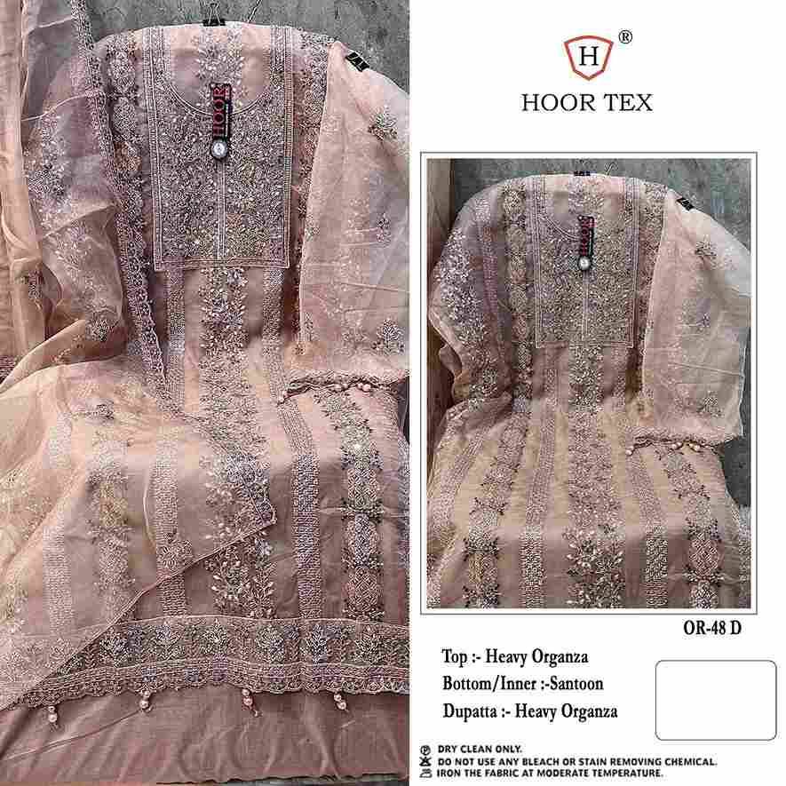 Hoor Tex Hit Design OR-48 Colours By Hoor Tex OR-48-A To OR-48-D Series Beautiful Pakistani Suits Stylish Colorful Fancy Casual Wear & Ethnic Wear Heavy Organza Embroidered Dresses At Wholesale Price