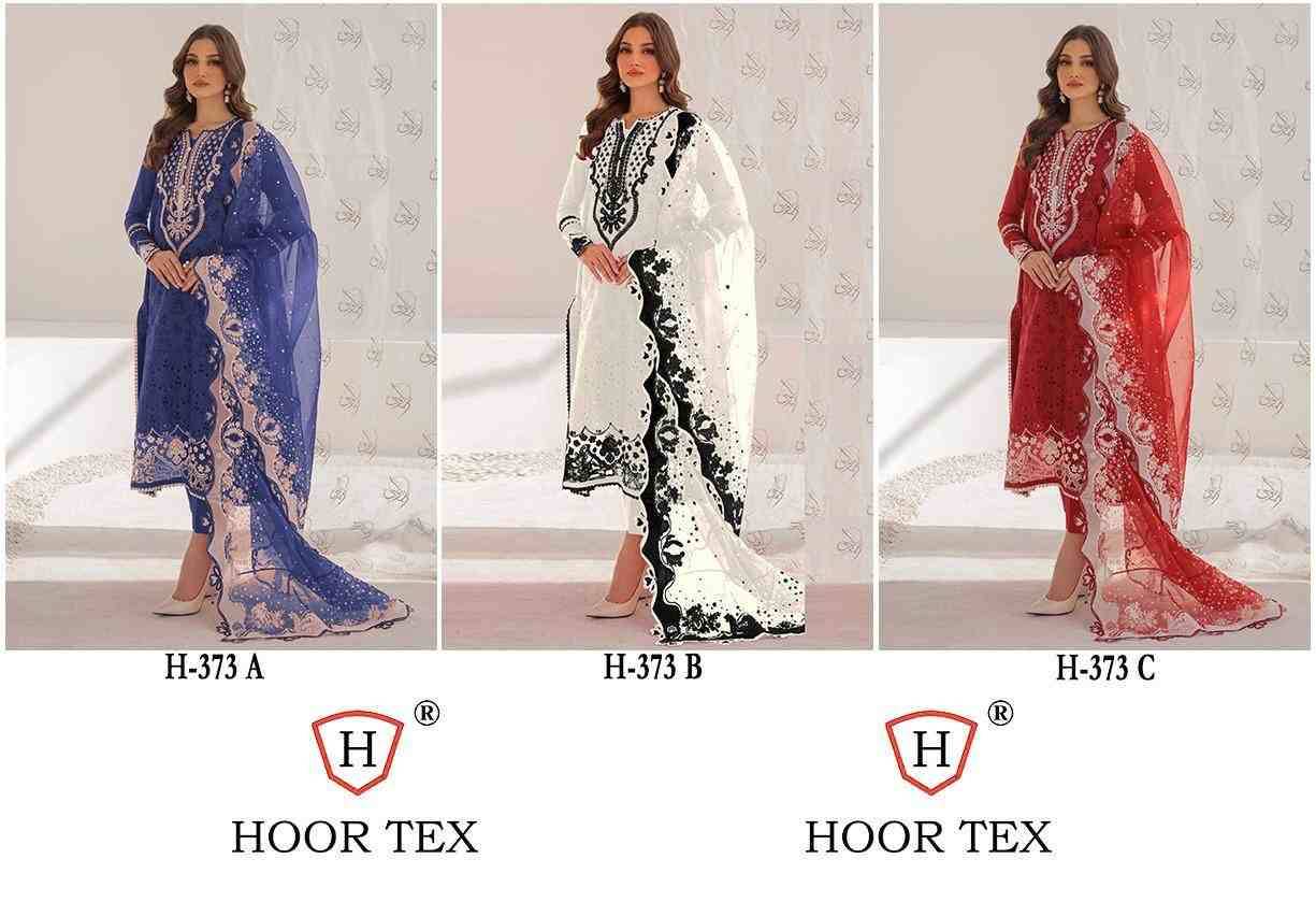 Hoor Tex Hit Design H-373 Colours By Hoor Tex H-373-A To H-373-C Series Designer Festive Pakistani Suits Collection Beautiful Stylish Fancy Colorful Party Wear & Occasional Wear Heavy Cotton With Embroidered Dresses At Wholesale Price