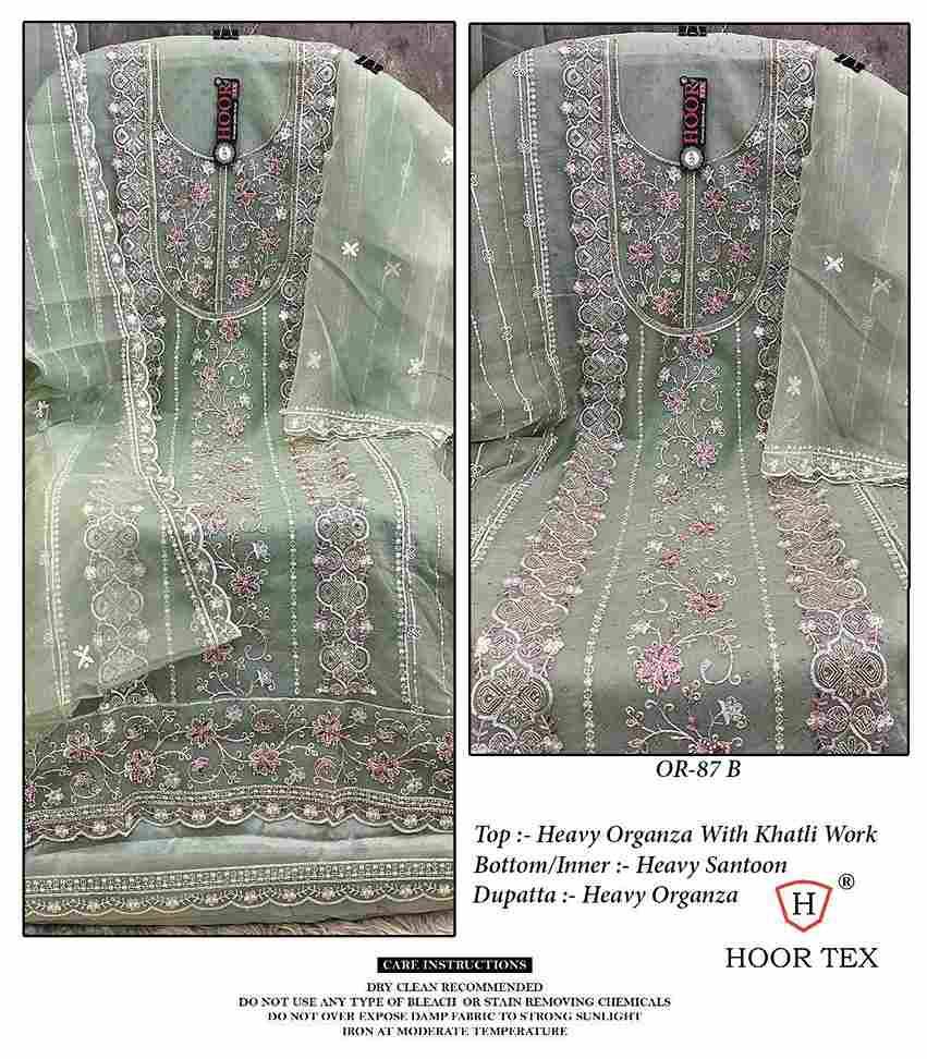 Hoor Tex Hit Design OR-87 Colours By Hoor Tex OR-87-A To OR-87-D Series Beautiful Pakistani Suits Stylish Colorful Fancy Casual Wear & Ethnic Wear Heavy Organza Embroidered Dresses At Wholesale Price