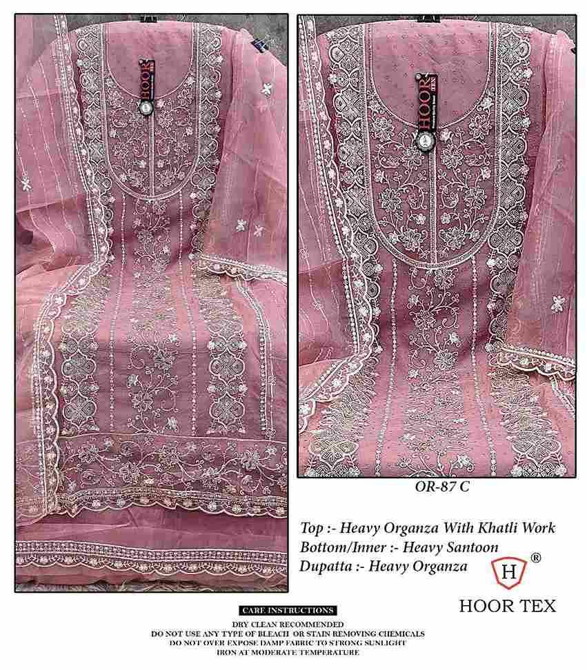 Hoor Tex Hit Design OR-87 Colours By Hoor Tex OR-87-A To OR-87-D Series Beautiful Pakistani Suits Stylish Colorful Fancy Casual Wear & Ethnic Wear Heavy Organza Embroidered Dresses At Wholesale Price