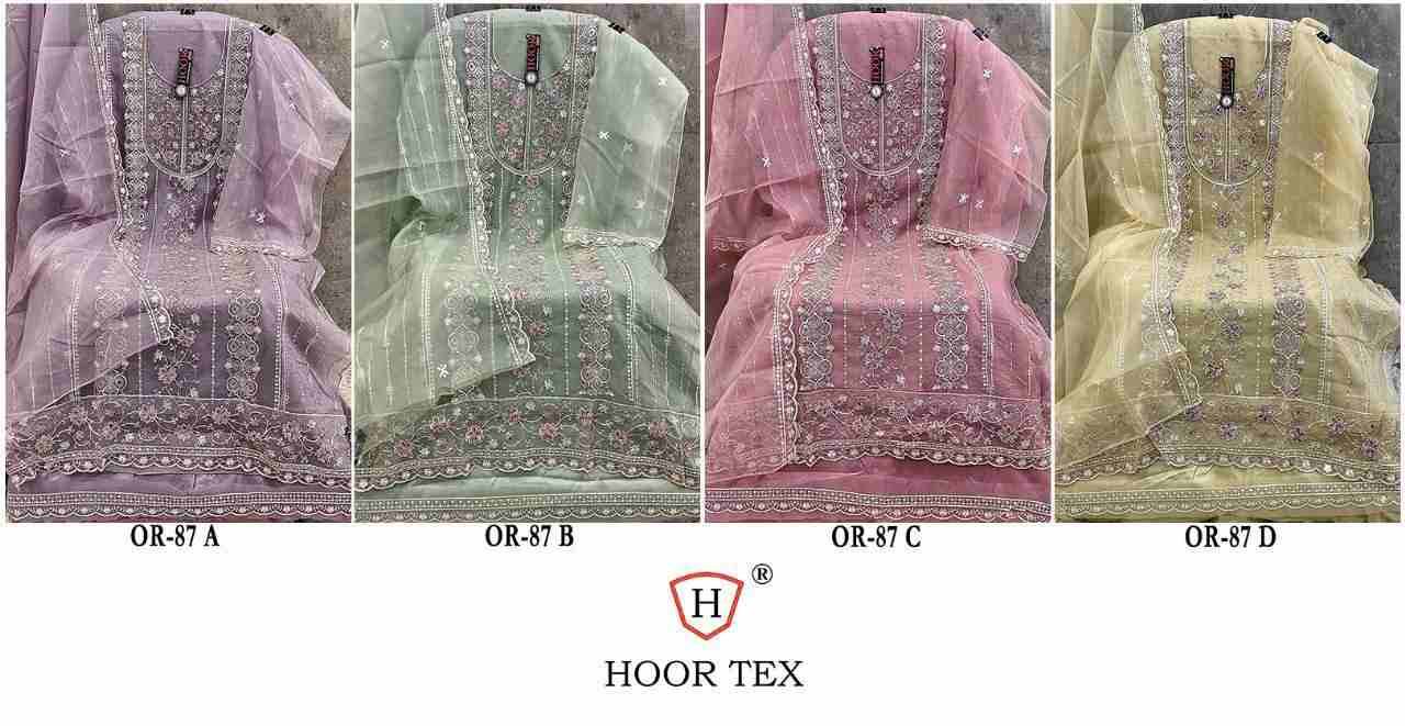 Hoor Tex Hit Design OR-87 Colours By Hoor Tex OR-87-A To OR-87-D Series Beautiful Pakistani Suits Stylish Colorful Fancy Casual Wear & Ethnic Wear Heavy Organza Embroidered Dresses At Wholesale Price
