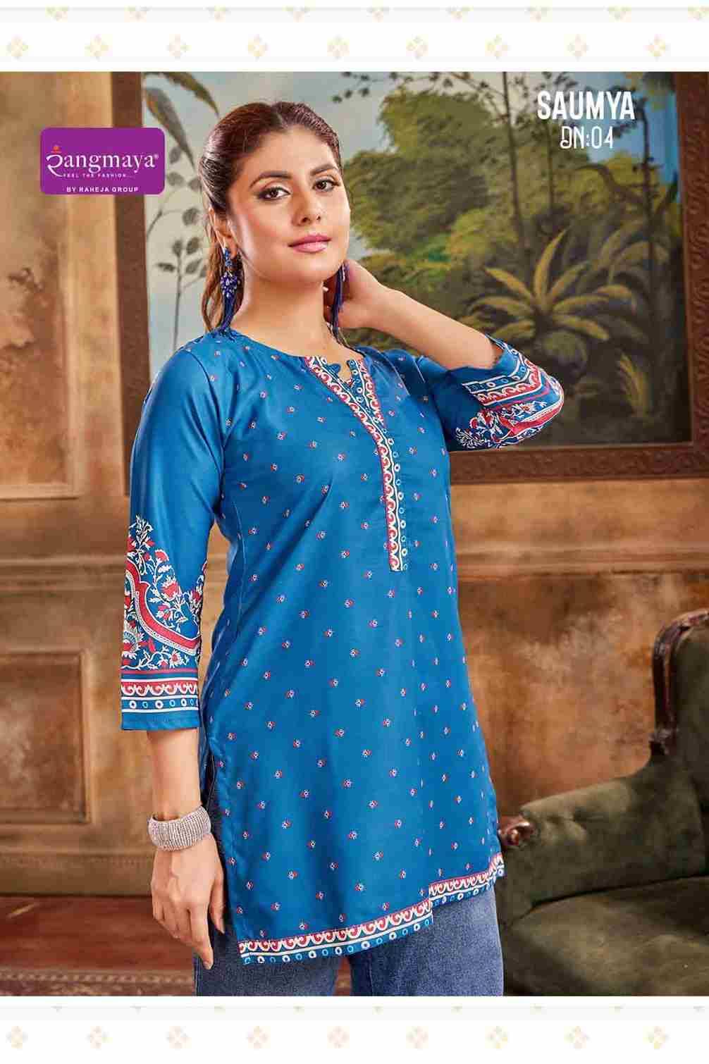 Saumya By Rangmaya 01 To 08 Series Designer Stylish Fancy Colorful Beautiful Party Wear & Ethnic Wear Collection Bombay Tops At Wholesale Price