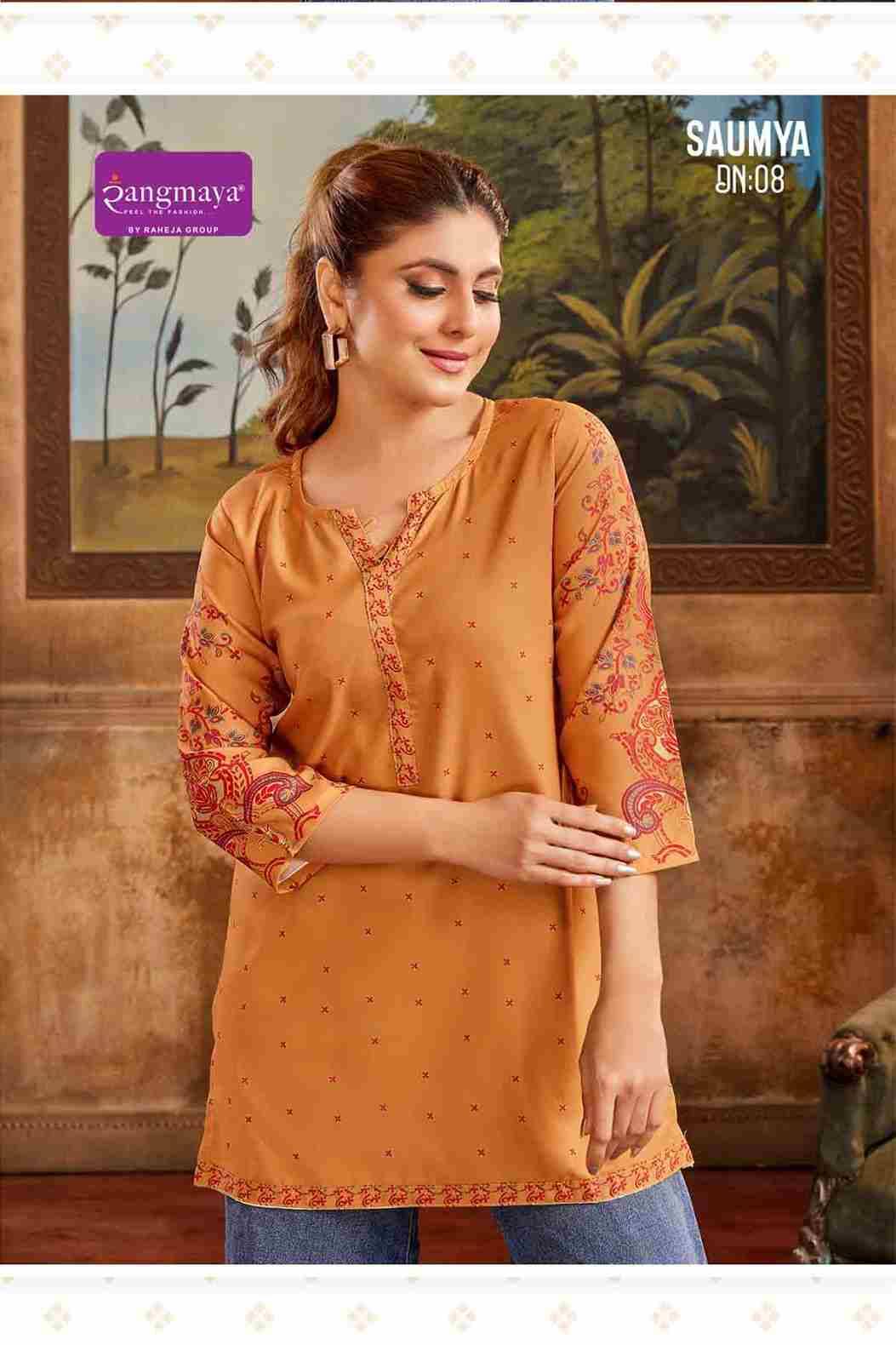 Saumya By Rangmaya 01 To 08 Series Designer Stylish Fancy Colorful Beautiful Party Wear & Ethnic Wear Collection Bombay Tops At Wholesale Price