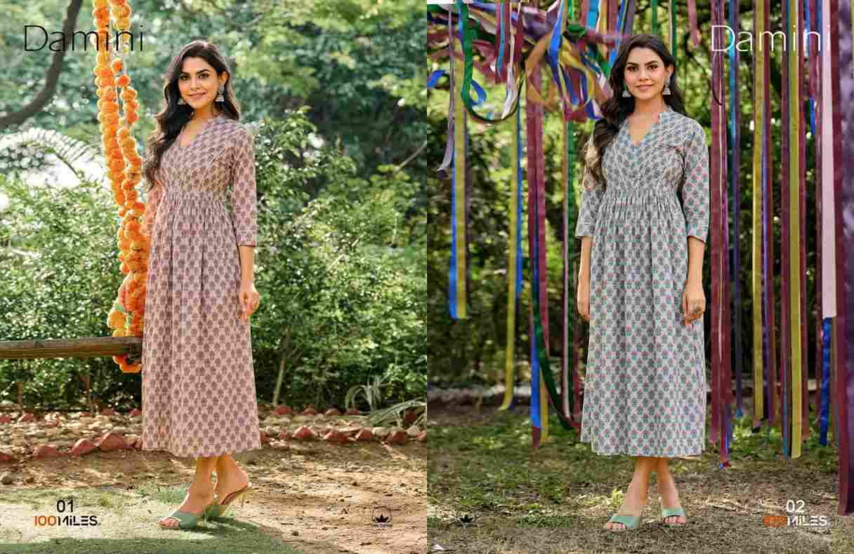Damini By 100 Miles 01 To 06 Series Designer Stylish Fancy Colorful Beautiful Party Wear & Ethnic Wear Collection Cotton Print Kurtis At Wholesale Price