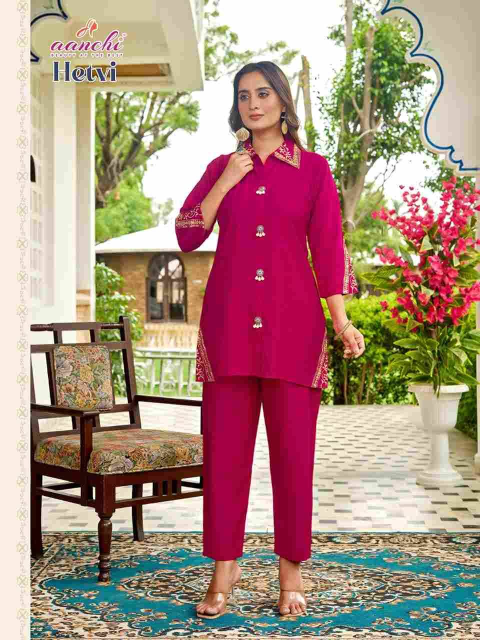 Hetvi By Aanchi 01 to 04 Series Designer Stylish Fancy Colorful Beautiful Casual Wear & Ethnic Wear Vertican Co-Ord At Wholesale Price