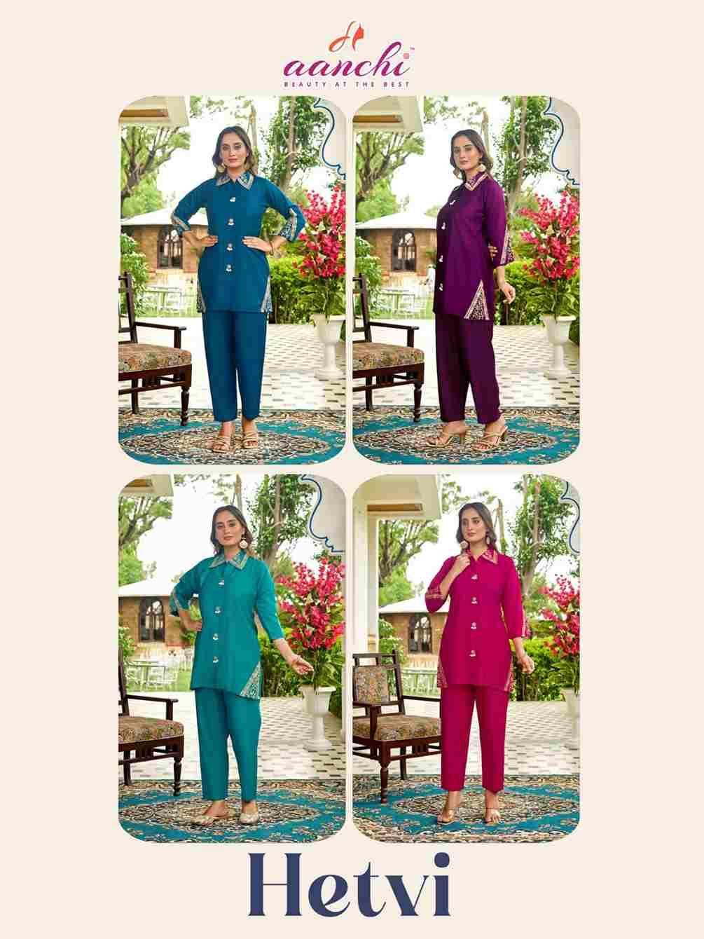 Hetvi By Aanchi 01 to 04 Series Designer Stylish Fancy Colorful Beautiful Casual Wear & Ethnic Wear Vertican Co-Ord At Wholesale Price