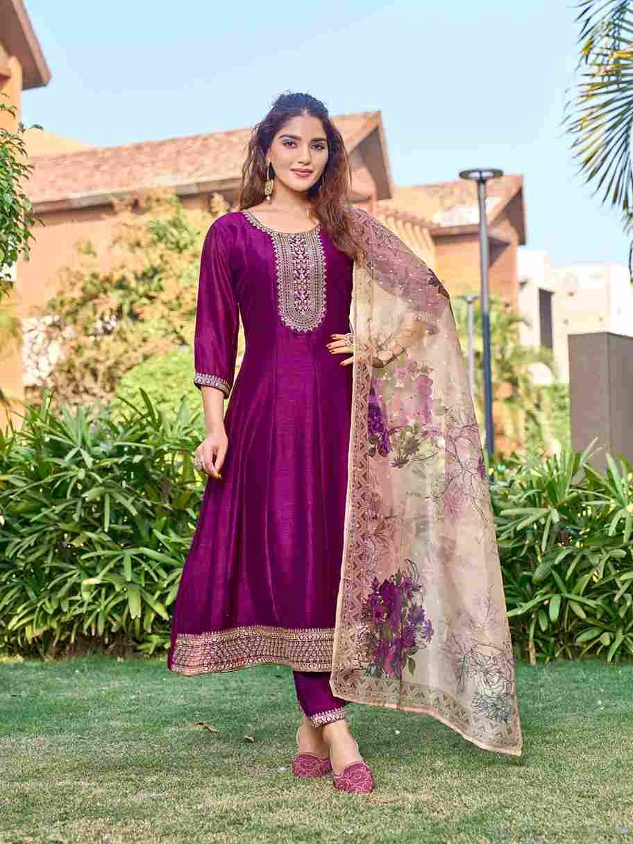 Shobha By Aanchi 01 To 04 Series Beautiful Suits Colorful Stylish Fancy Casual Wear & Ethnic Wear Vichitra Silk Dresses At Wholesale Price