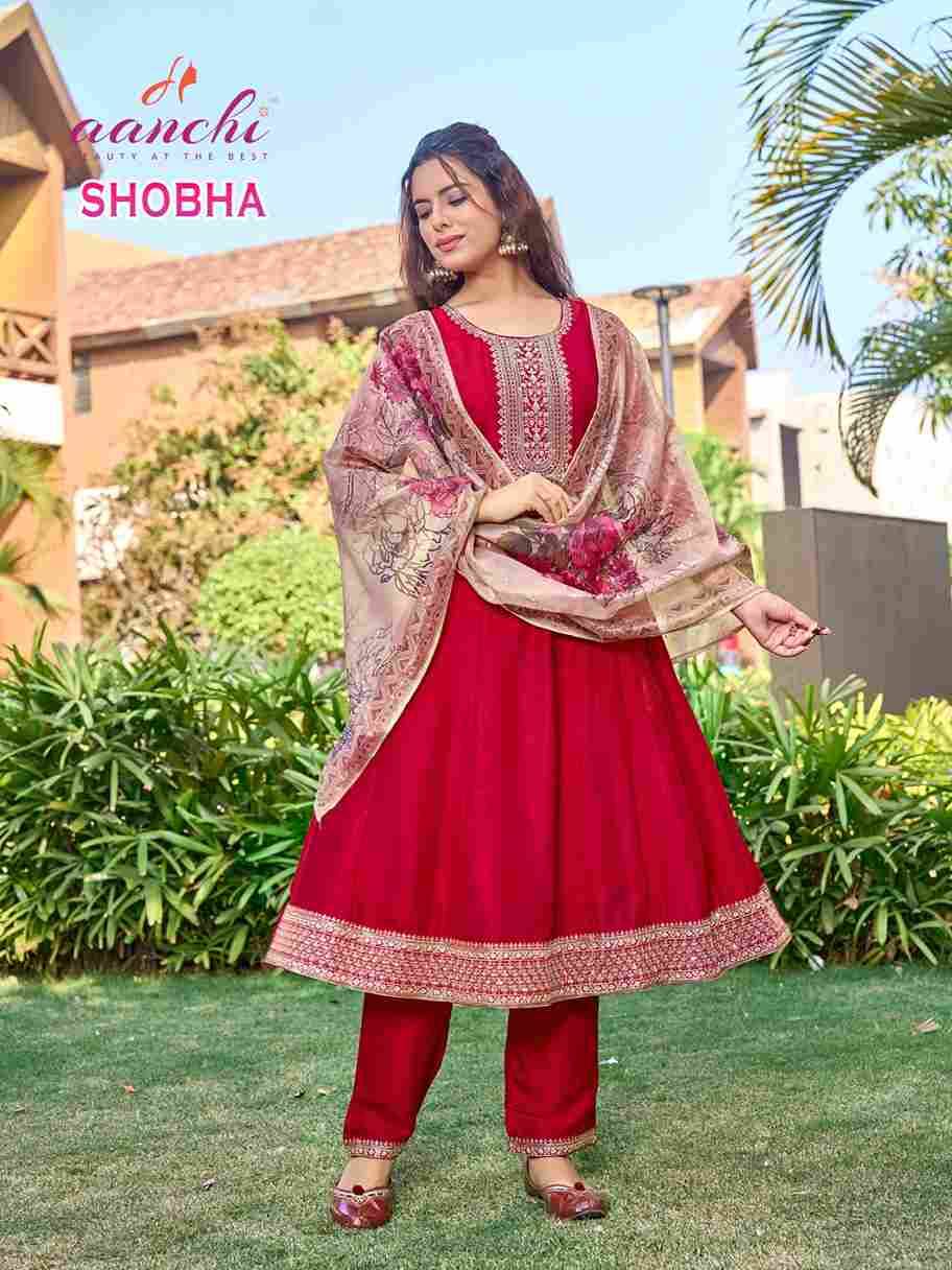 Shobha By Aanchi 01 To 04 Series Beautiful Suits Colorful Stylish Fancy Casual Wear & Ethnic Wear Vichitra Silk Dresses At Wholesale Price