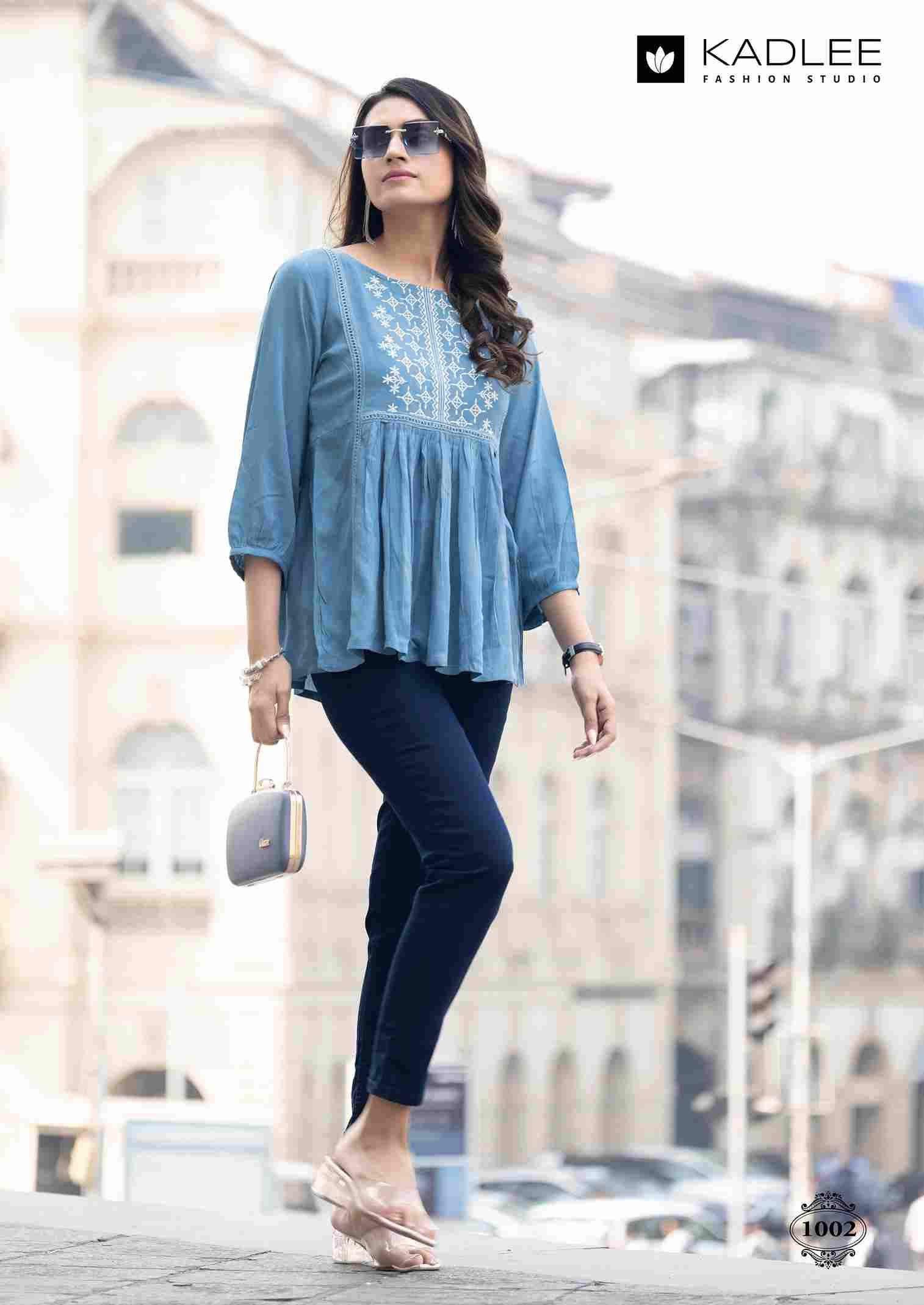 Crystal By Kadlee 1001 To 1006 Series Designer Stylish Fancy Colorful Beautiful Party Wear & Ethnic Wear Collection Heavy Rayon Slub Tops At Wholesale Price