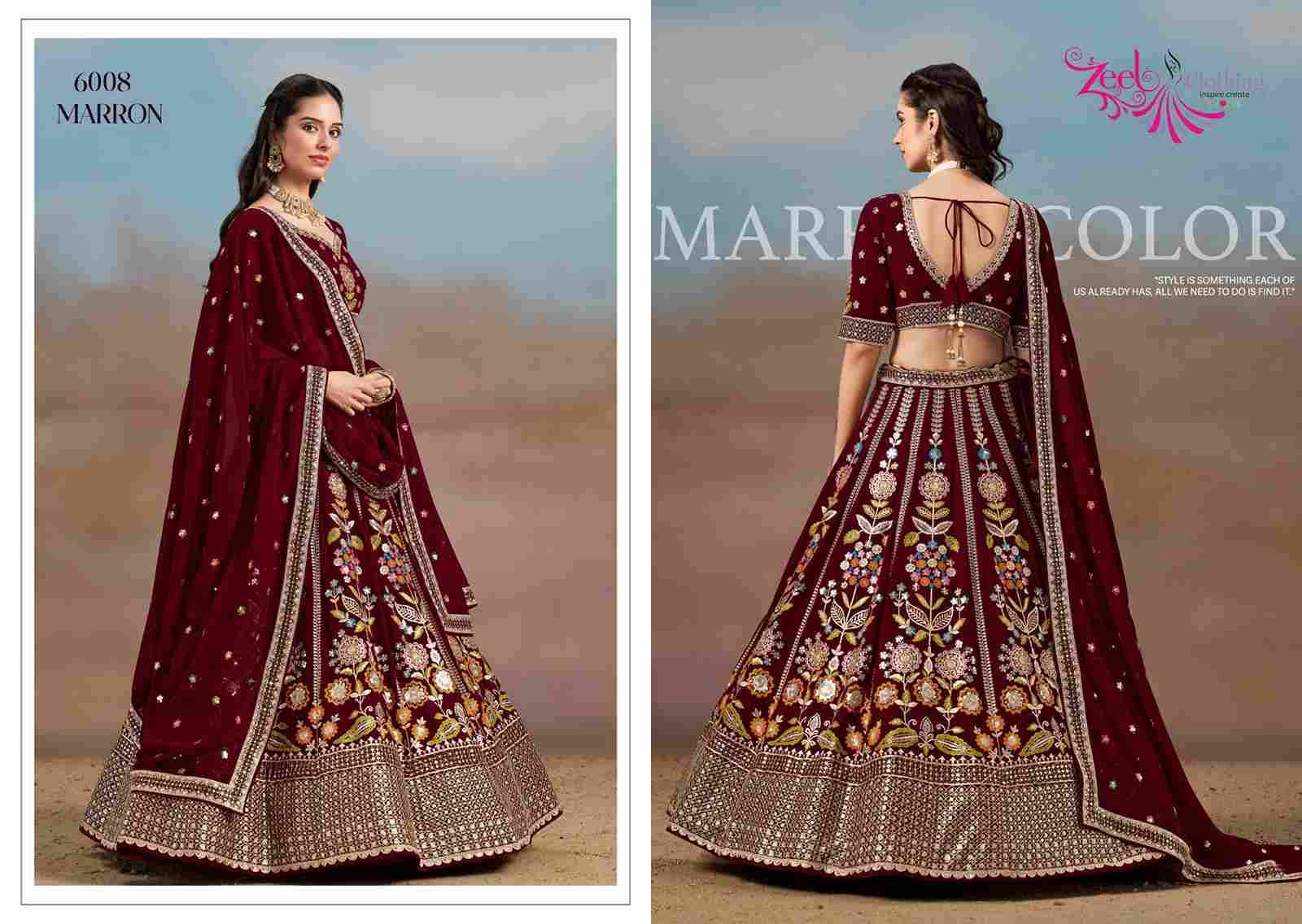 Miloni By Zeel Clothing 6008-A To 6008-F Series Designer Beautiful Collection Occasional Wear & Party Wear Georgette Embroidered Lehengas At Wholesale Price