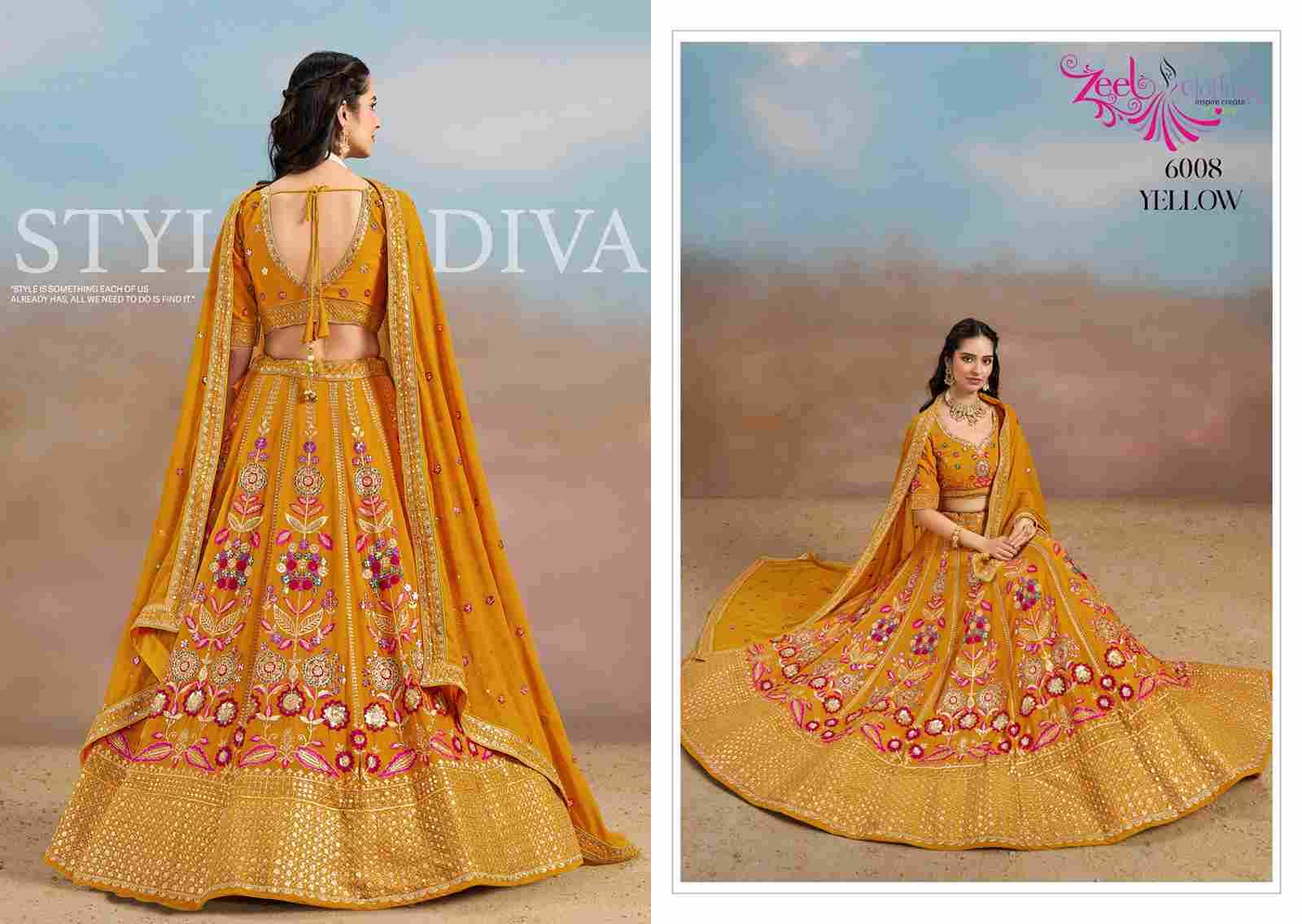 Miloni By Zeel Clothing 6008-A To 6008-F Series Designer Beautiful Collection Occasional Wear & Party Wear Georgette Embroidered Lehengas At Wholesale Price