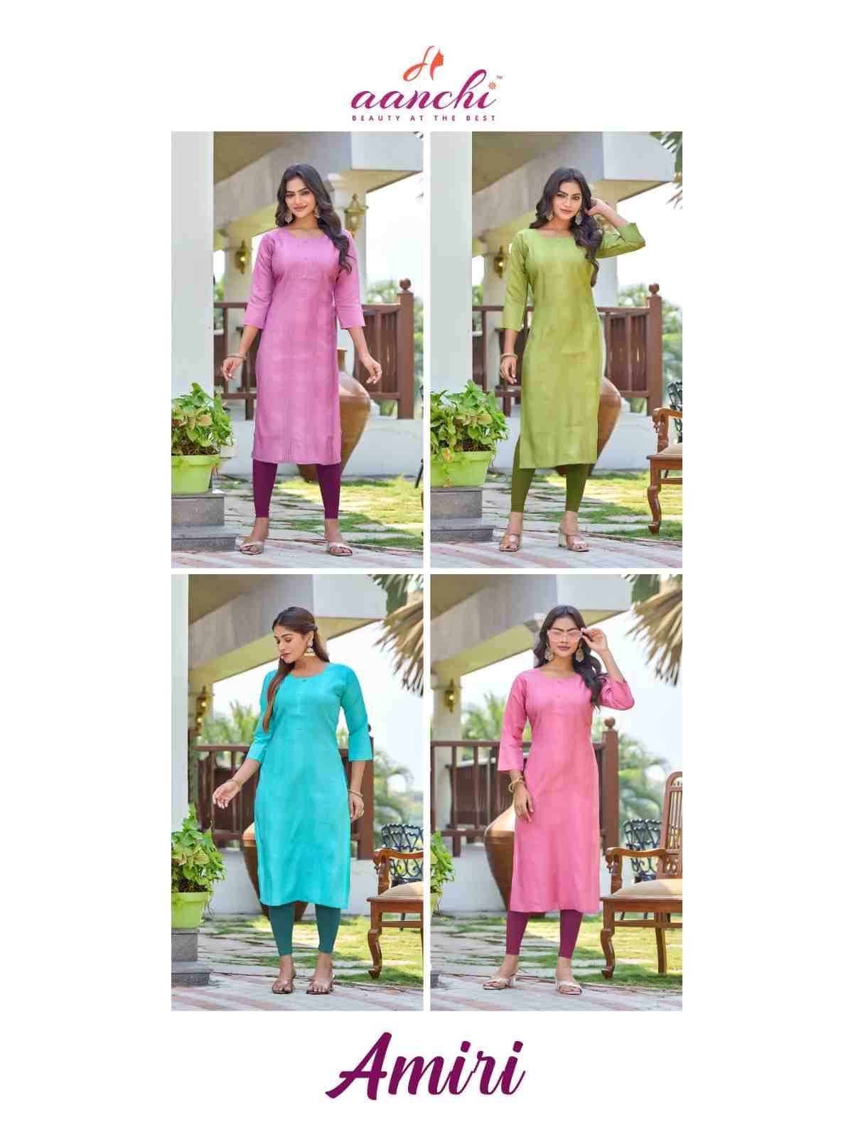 Amiri By Aanchi 01 To 04 Series Designer Stylish Fancy Colorful Beautiful Party Wear & Ethnic Wear Collection Roman Silk Kurtis At Wholesale Price
