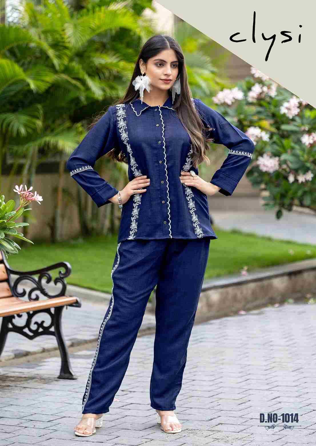 iris By Clysi 1014 To 1019 Series Designer Stylish Fancy Colorful Beautiful Party Wear & Ethnic Wear Collection Viscose Slub Co-Ord At Wholesale Price