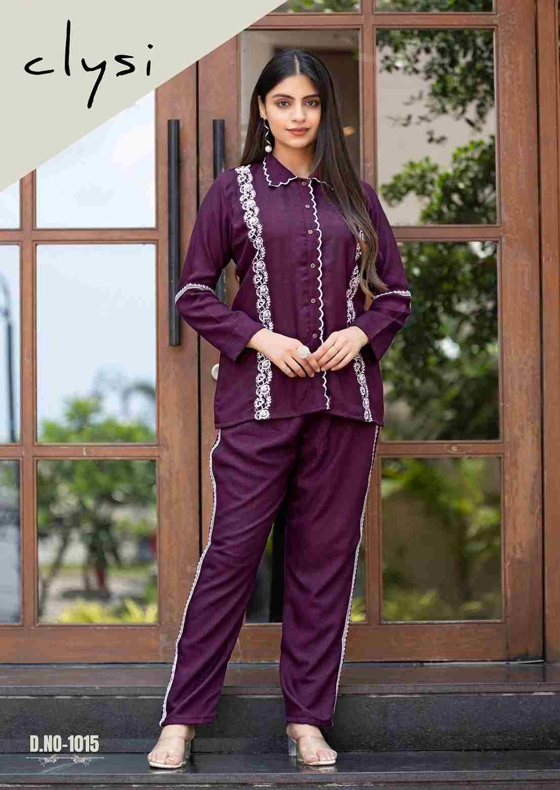 iris By Clysi 1014 To 1019 Series Designer Stylish Fancy Colorful Beautiful Party Wear & Ethnic Wear Collection Viscose Slub Co-Ord At Wholesale Price