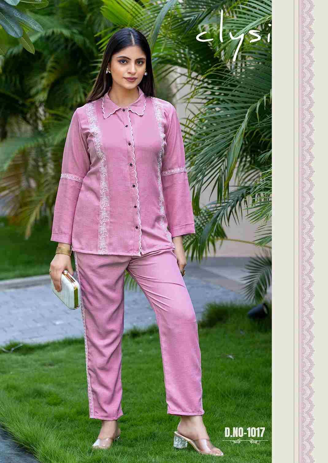 iris By Clysi 1014 To 1019 Series Designer Stylish Fancy Colorful Beautiful Party Wear & Ethnic Wear Collection Viscose Slub Co-Ord At Wholesale Price