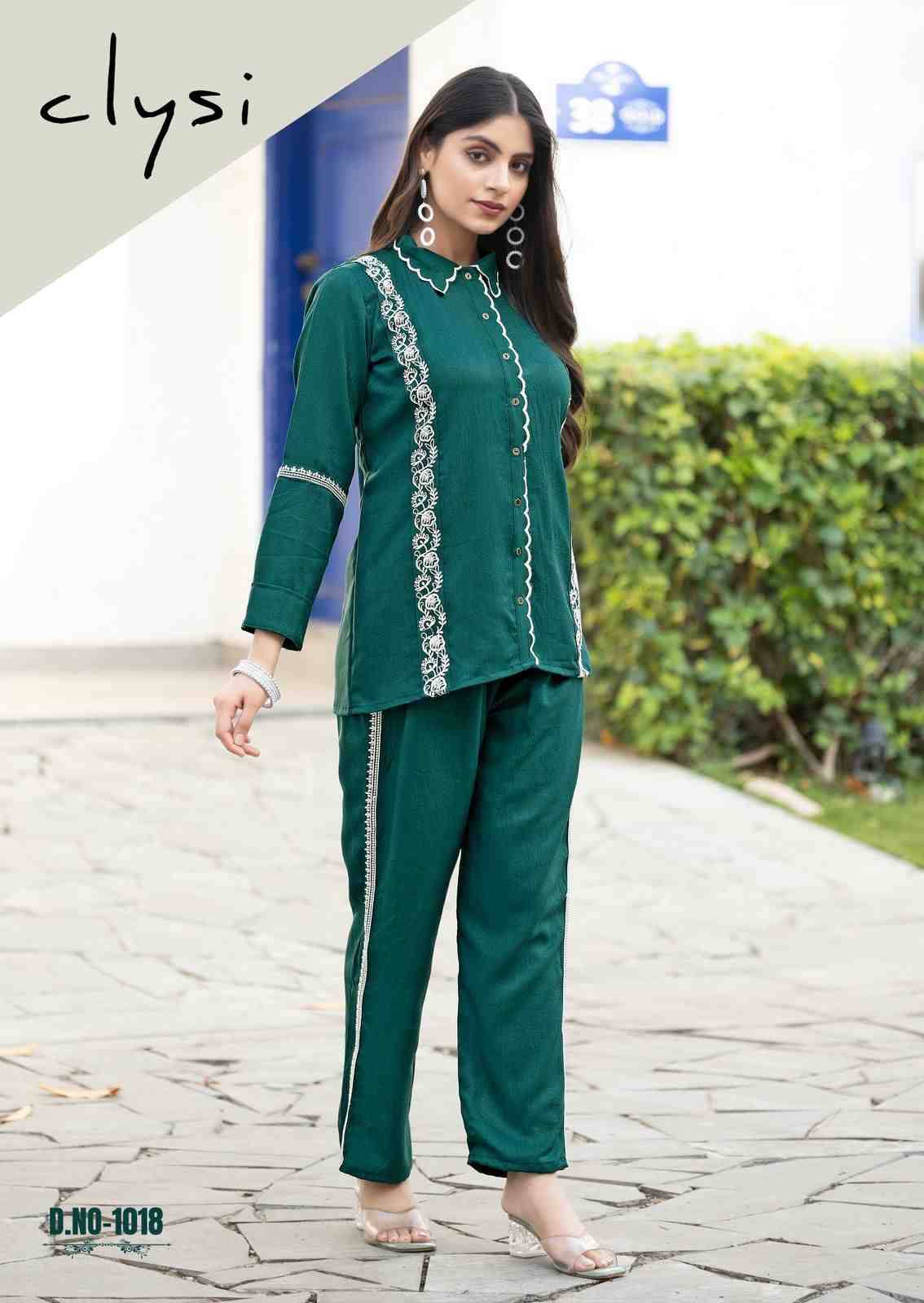 iris By Clysi 1014 To 1019 Series Designer Stylish Fancy Colorful Beautiful Party Wear & Ethnic Wear Collection Viscose Slub Co-Ord At Wholesale Price