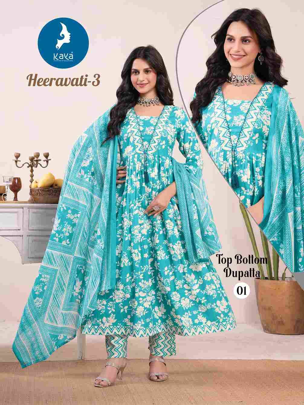 Heeravati Vol-3 By Kaya 01 To 06 Series Beautiful Festive Suits Colorful Stylish Fancy Casual Wear & Ethnic Wear Cotton Print Dresses At Wholesale Price