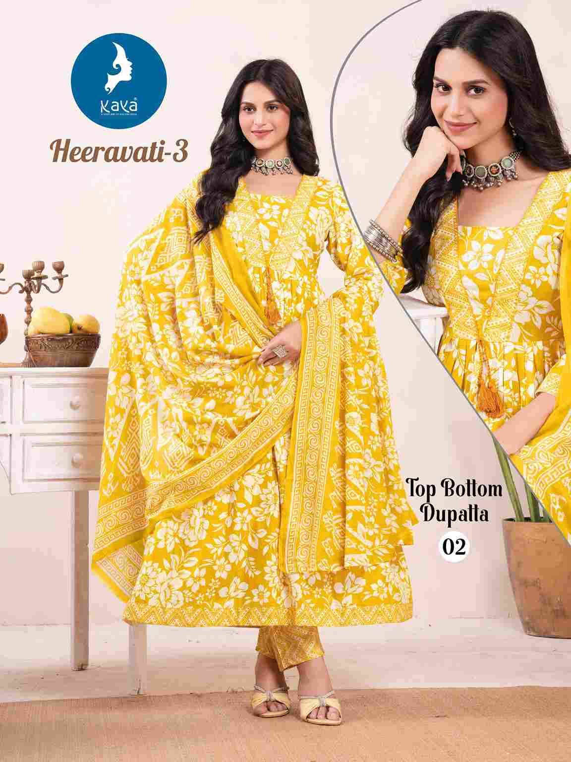 Heeravati Vol-3 By Kaya 01 To 06 Series Beautiful Festive Suits Colorful Stylish Fancy Casual Wear & Ethnic Wear Cotton Print Dresses At Wholesale Price