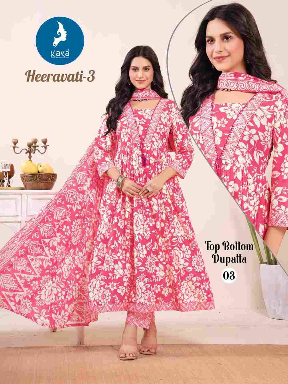 Heeravati Vol-3 By Kaya 01 To 06 Series Beautiful Festive Suits Colorful Stylish Fancy Casual Wear & Ethnic Wear Cotton Print Dresses At Wholesale Price