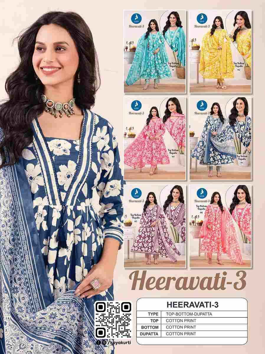 Heeravati Vol-3 By Kaya 01 To 06 Series Beautiful Festive Suits Colorful Stylish Fancy Casual Wear & Ethnic Wear Cotton Print Dresses At Wholesale Price