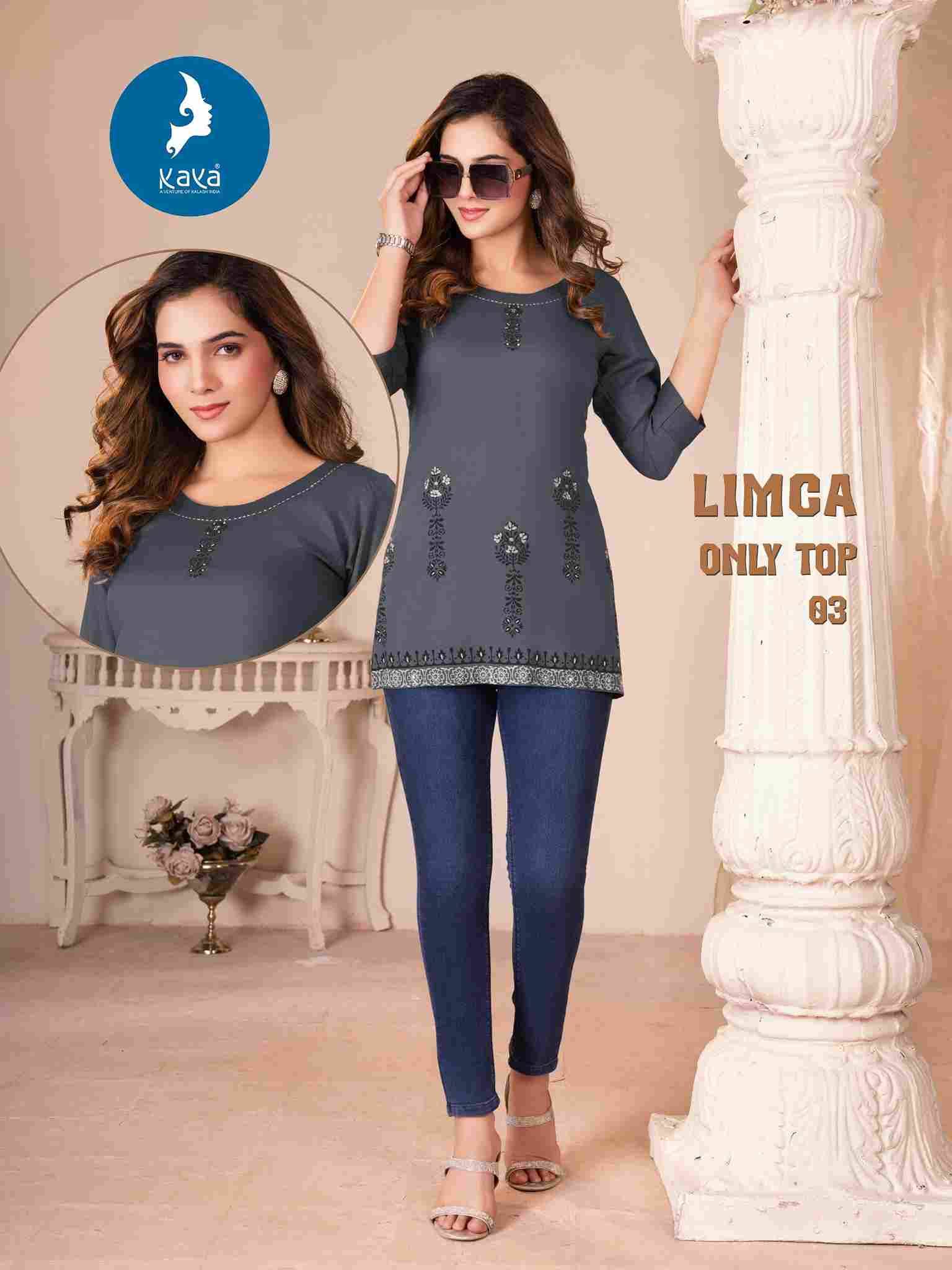 Limca By Kaya 01 To 08 Series Designer Stylish Fancy Colorful Beautiful Party Wear & Ethnic Wear Collection Rayon Printed Tops At Wholesale Price