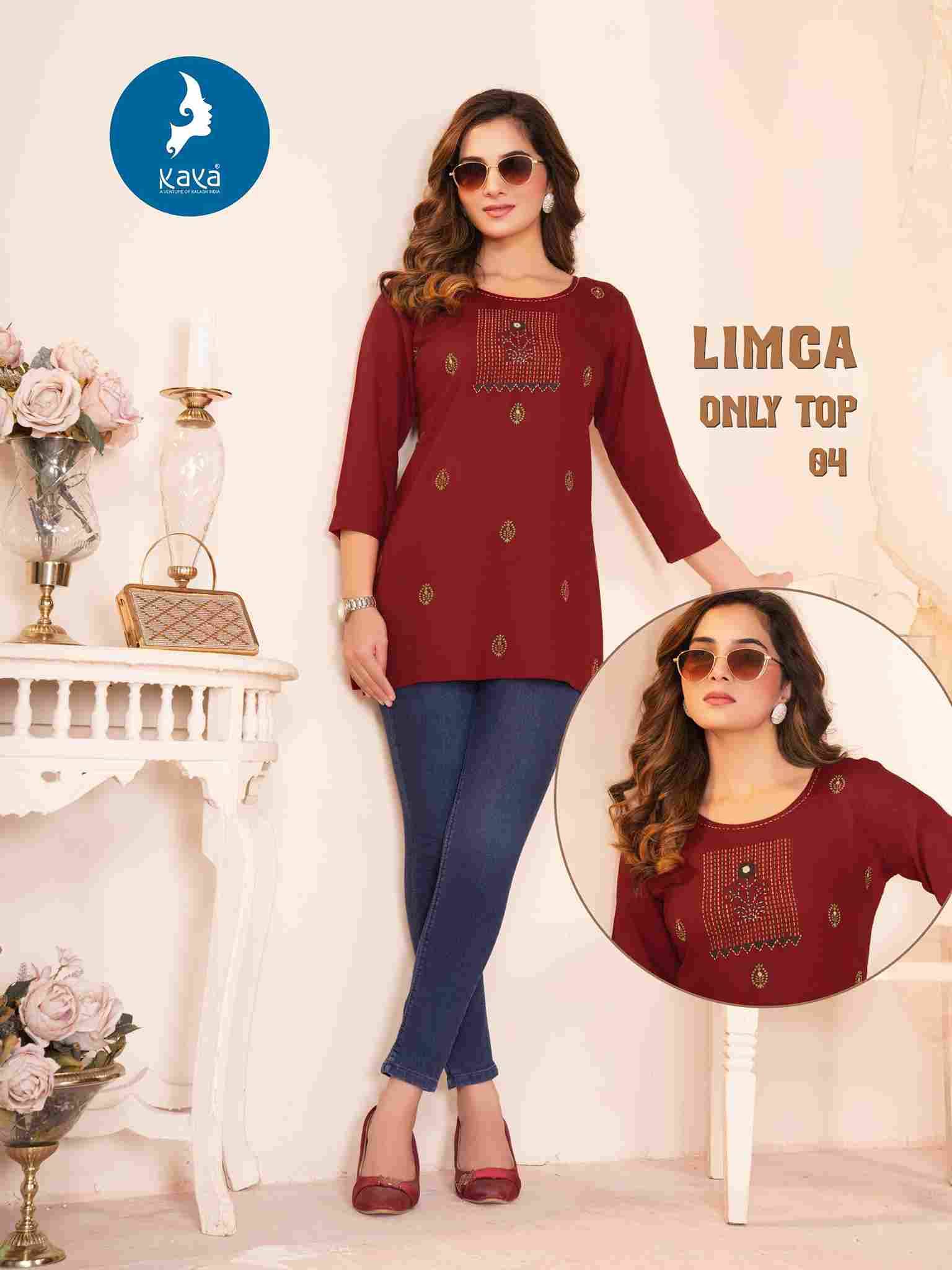 Limca By Kaya 01 To 08 Series Designer Stylish Fancy Colorful Beautiful Party Wear & Ethnic Wear Collection Rayon Printed Tops At Wholesale Price