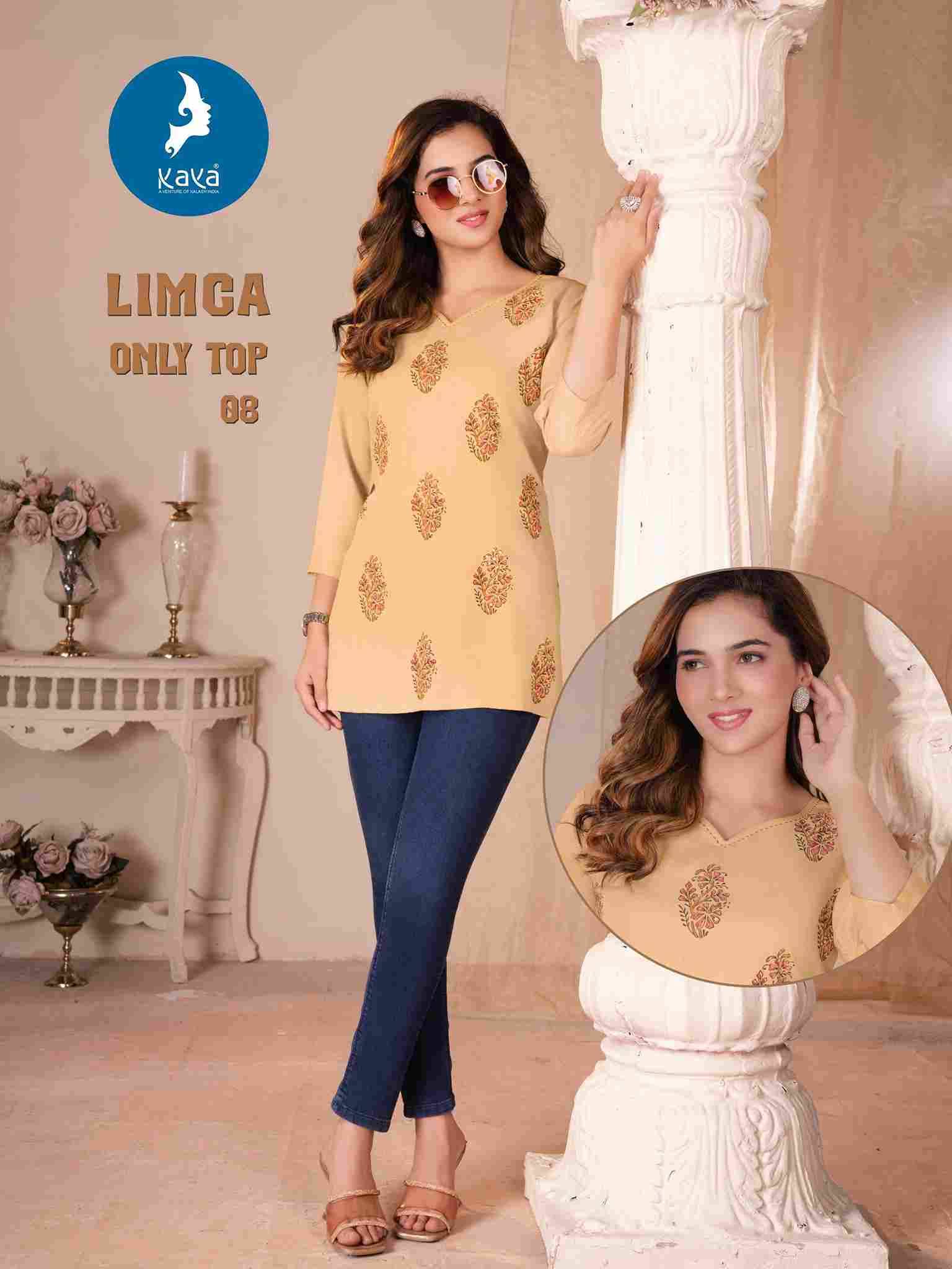 Limca By Kaya 01 To 08 Series Designer Stylish Fancy Colorful Beautiful Party Wear & Ethnic Wear Collection Rayon Printed Tops At Wholesale Price