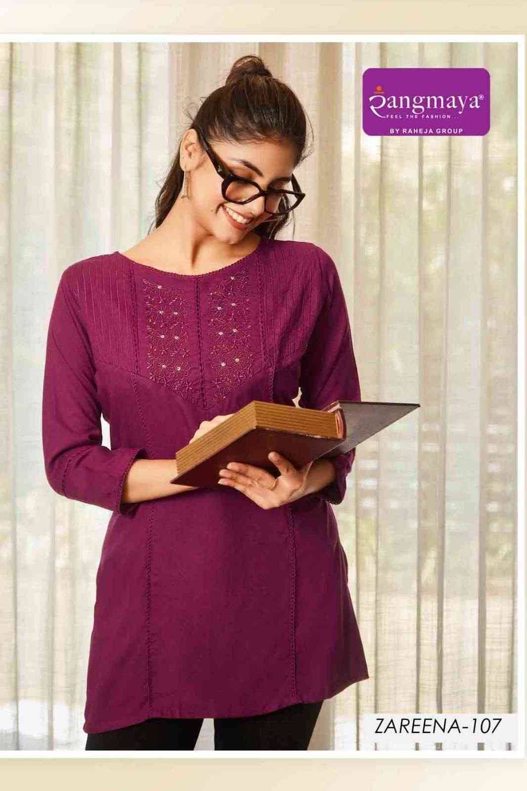 Zareena By Rangmaya 01 To 08 Series Designer Stylish Fancy Colorful Beautiful Party Wear & Ethnic Wear Collection Rayon Tops At Wholesale Price