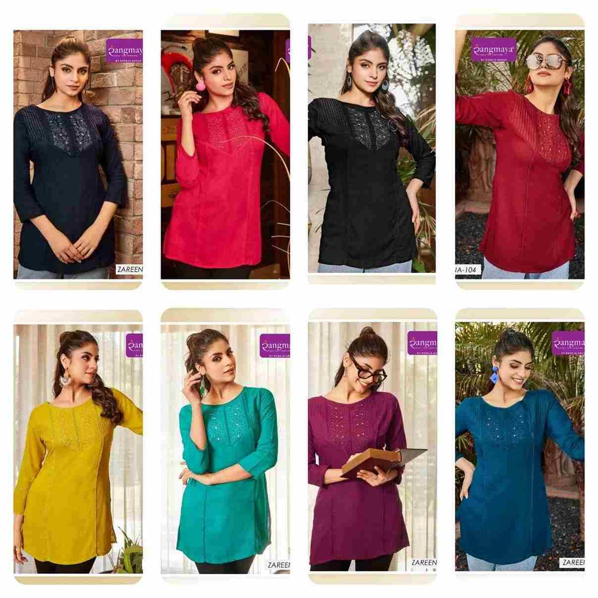 Zareena By Rangmaya 01 To 08 Series Designer Stylish Fancy Colorful Beautiful Party Wear & Ethnic Wear Collection Rayon Tops At Wholesale Price
