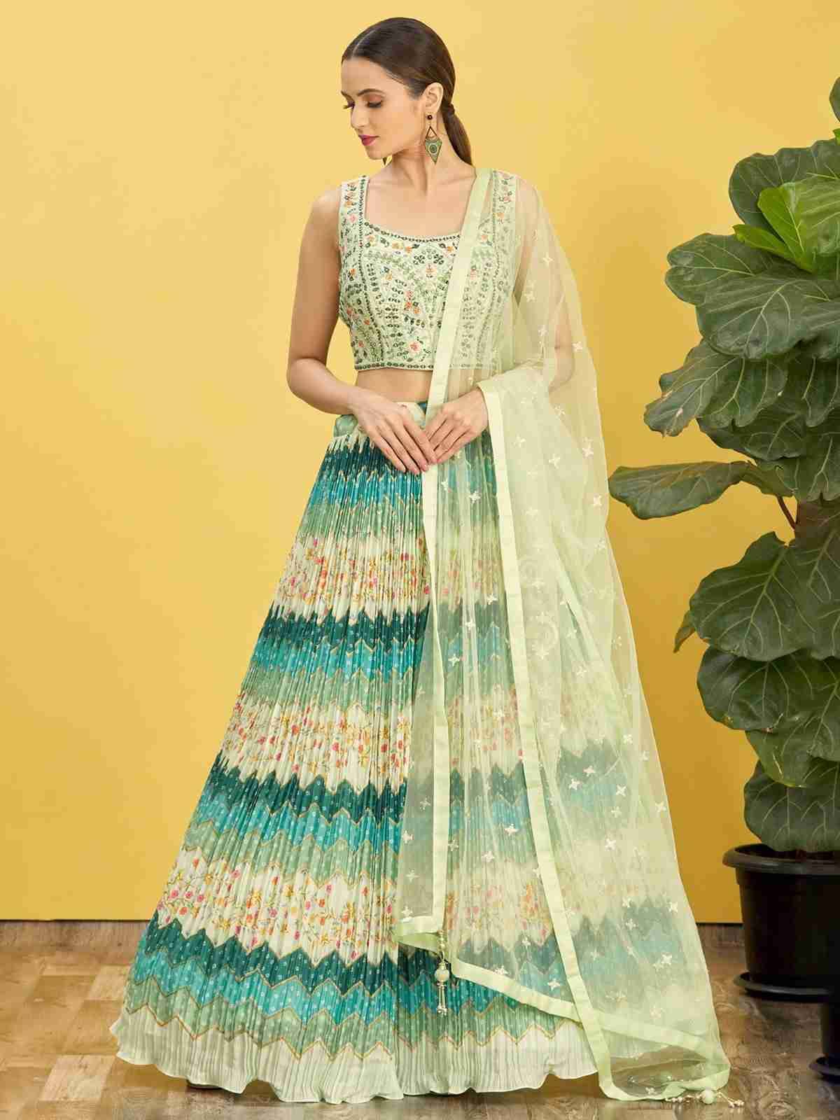 Mandakini By Fashid Wholesale 01 To 08 Series Designer Beautiful Wedding Collection Occasional Wear & Party Wear Chinnon/Organza Lehengas At Wholesale Price