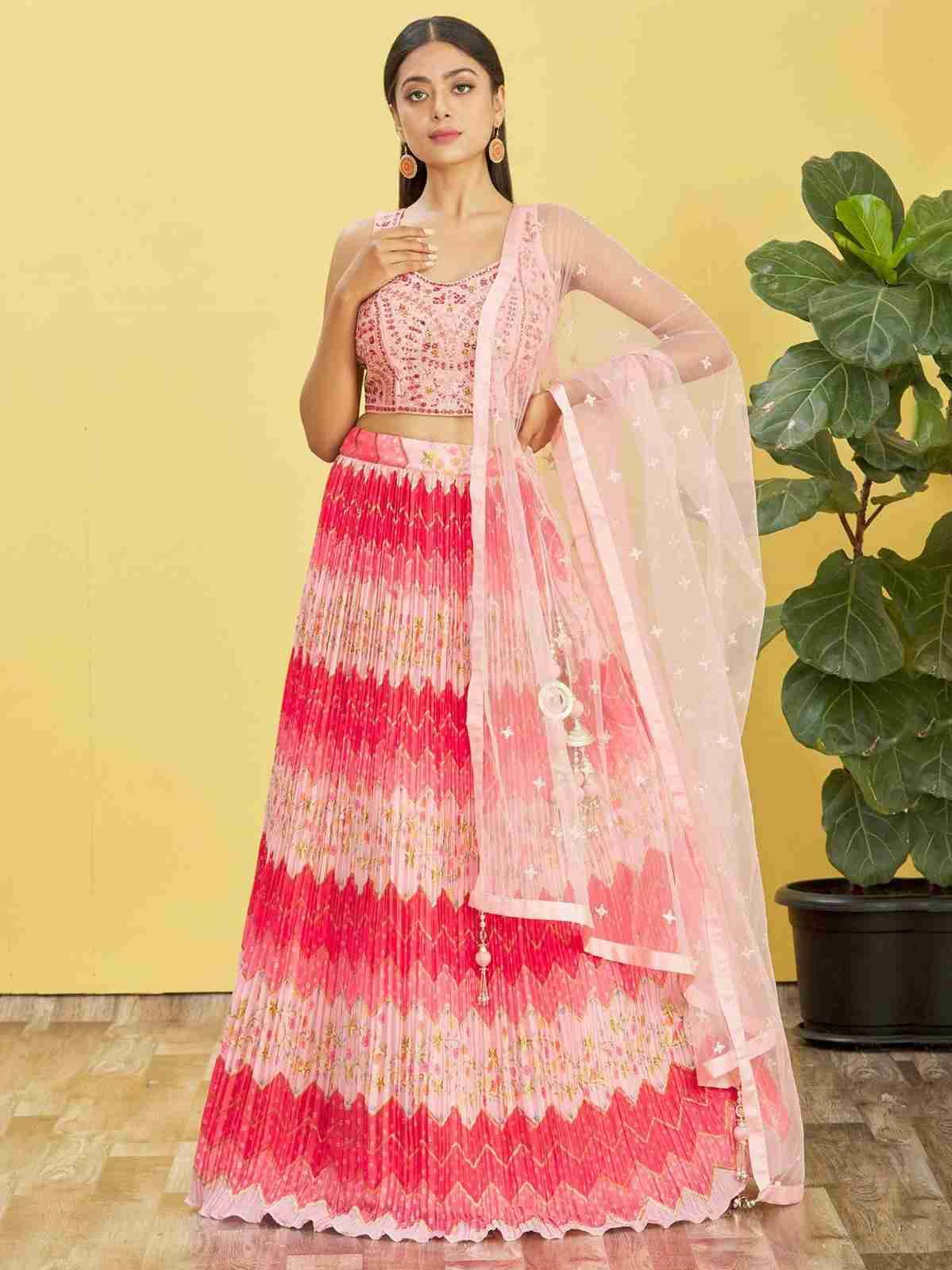 Mandakini By Fashid Wholesale 01 To 08 Series Designer Beautiful Wedding Collection Occasional Wear & Party Wear Chinnon/Organza Lehengas At Wholesale Price