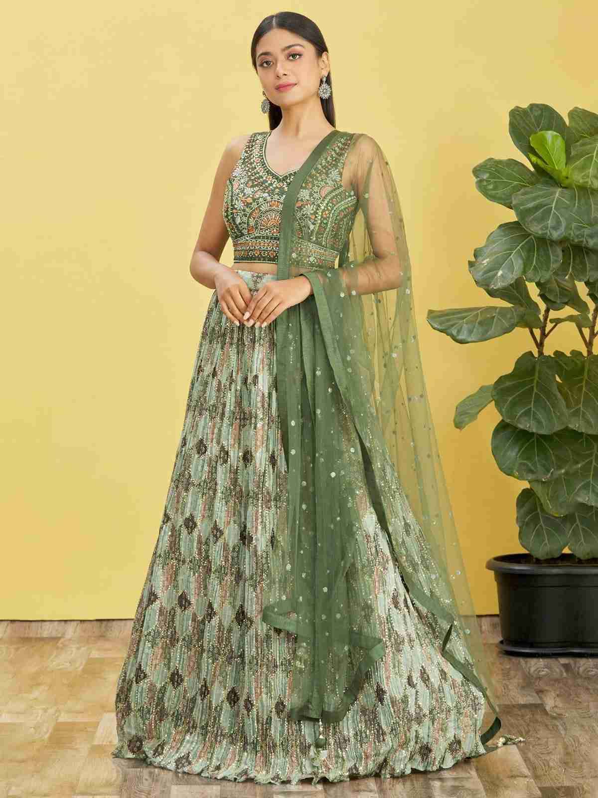 Mandakini By Fashid Wholesale 01 To 08 Series Designer Beautiful Wedding Collection Occasional Wear & Party Wear Chinnon/Organza Lehengas At Wholesale Price