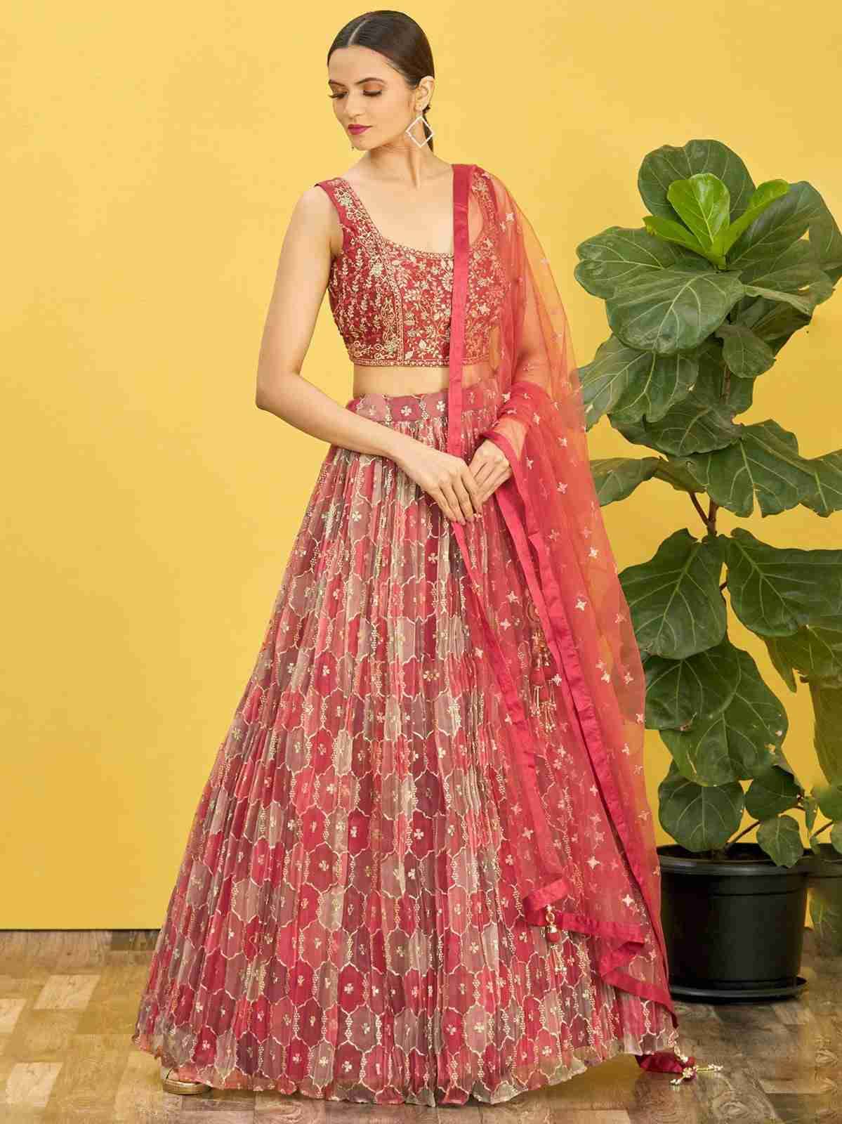Mandakini By Fashid Wholesale 01 To 08 Series Designer Beautiful Wedding Collection Occasional Wear & Party Wear Chinnon/Organza Lehengas At Wholesale Price