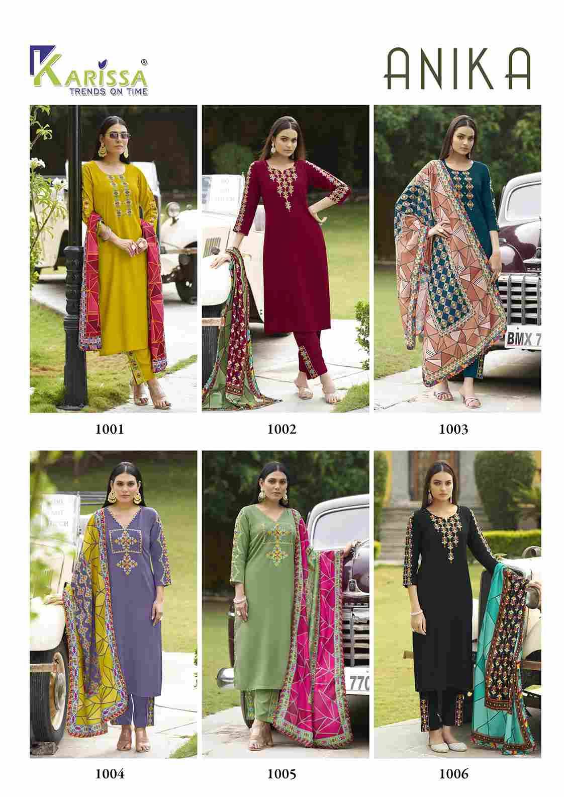 Anika By Karissa 1001 To 1006 Series Designer Stylish Fancy Colorful Beautiful Party Wear & Ethnic Wear Collection Rayon Co-Ord At Wholesale Price