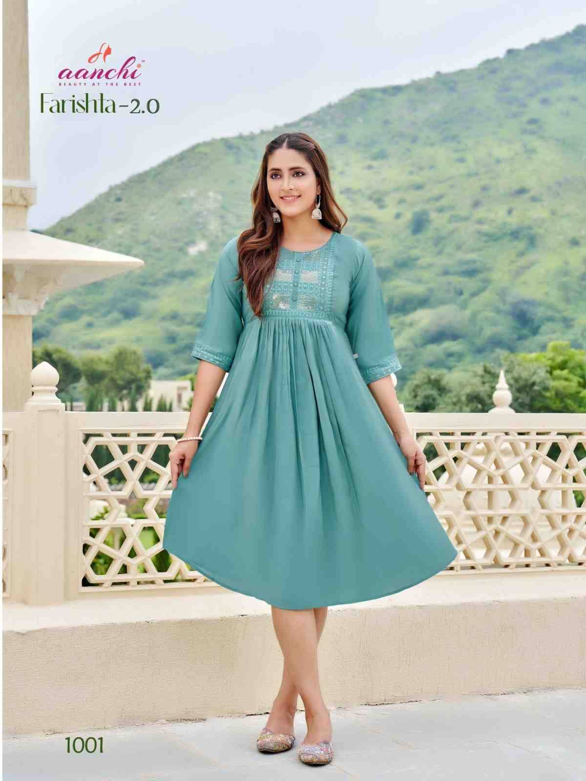 Farishta Vol-2 By Aanchi 1001 To 1004 Series Designer Stylish Fancy Colorful Beautiful Party Wear & Ethnic Wear Collection Roman Shimmer Kurtis At Wholesale Price