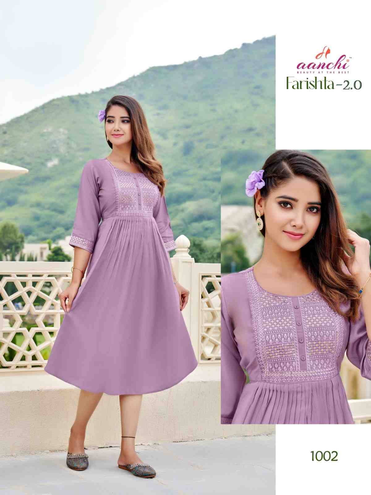 Farishta Vol-2 By Aanchi 1001 To 1004 Series Designer Stylish Fancy Colorful Beautiful Party Wear & Ethnic Wear Collection Roman Shimmer Kurtis At Wholesale Price