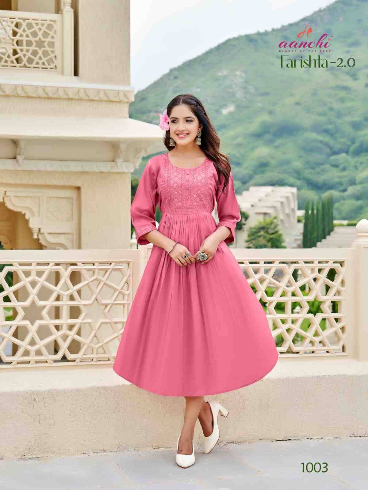 Farishta Vol-2 By Aanchi 1001 To 1004 Series Designer Stylish Fancy Colorful Beautiful Party Wear & Ethnic Wear Collection Roman Shimmer Kurtis At Wholesale Price