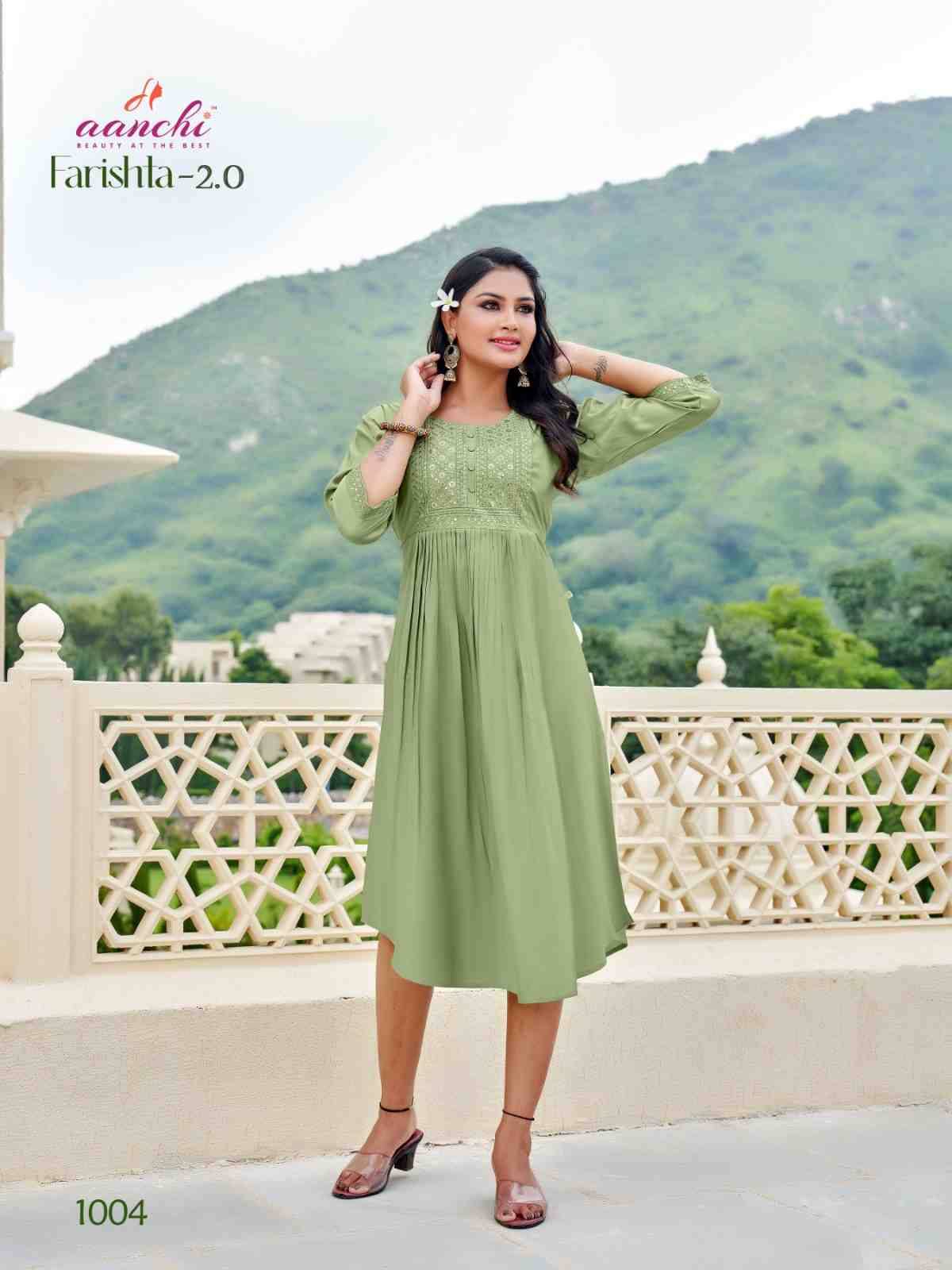 Farishta Vol-2 By Aanchi 1001 To 1004 Series Designer Stylish Fancy Colorful Beautiful Party Wear & Ethnic Wear Collection Roman Shimmer Kurtis At Wholesale Price