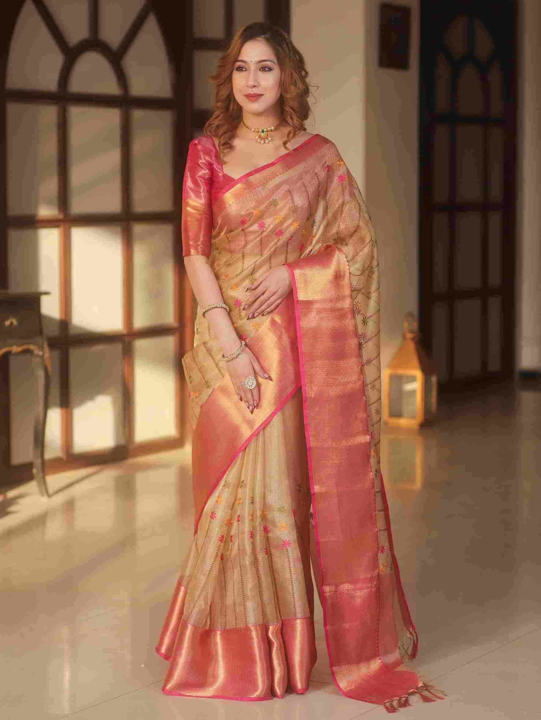 Vv-25 By Fashid Wholesale Indian Traditional Wear Collection Beautiful Stylish Fancy Colorful Party Wear & Occasional Wear Tissue Silk Sarees At Wholesale Price