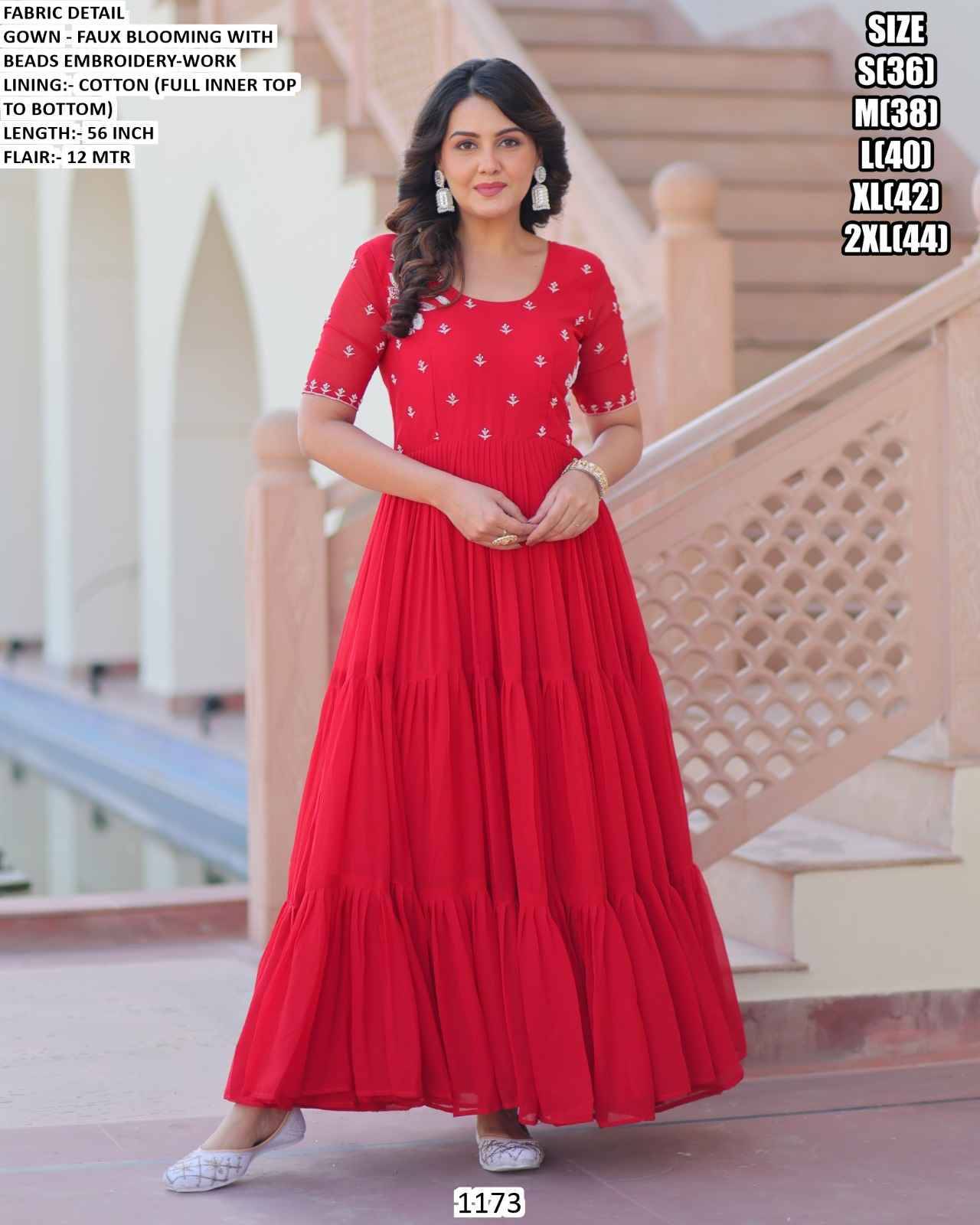 1173 By Fashid Wholesale 1173-A To 1173-B Series Beautiful Stylish Fancy Colorful Casual Wear & Ethnic Wear Faux Blooming Gowns At Wholesale Price