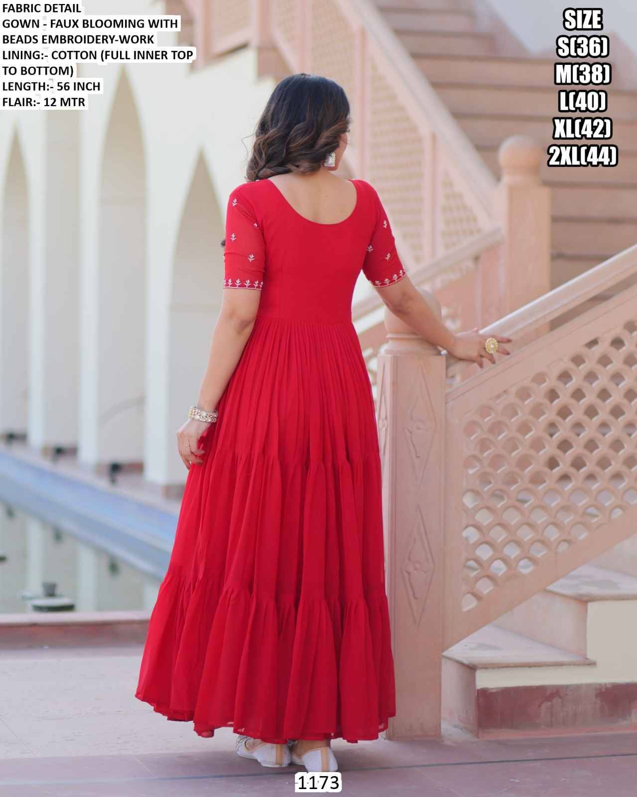 1173 By Fashid Wholesale 1173-A To 1173-B Series Beautiful Stylish Fancy Colorful Casual Wear & Ethnic Wear Faux Blooming Gowns At Wholesale Price