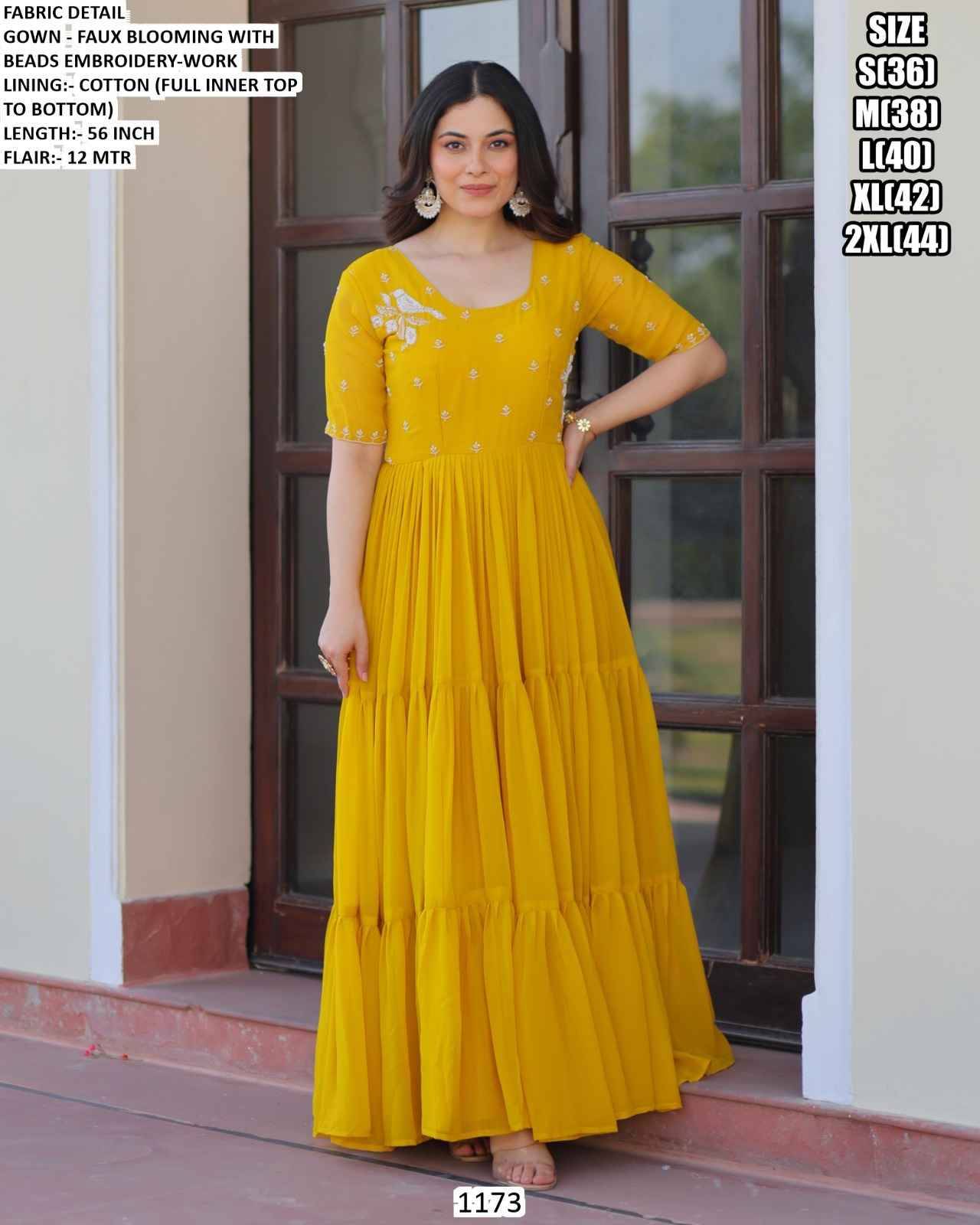 1173 By Fashid Wholesale 1173-A To 1173-B Series Beautiful Stylish Fancy Colorful Casual Wear & Ethnic Wear Faux Blooming Gowns At Wholesale Price