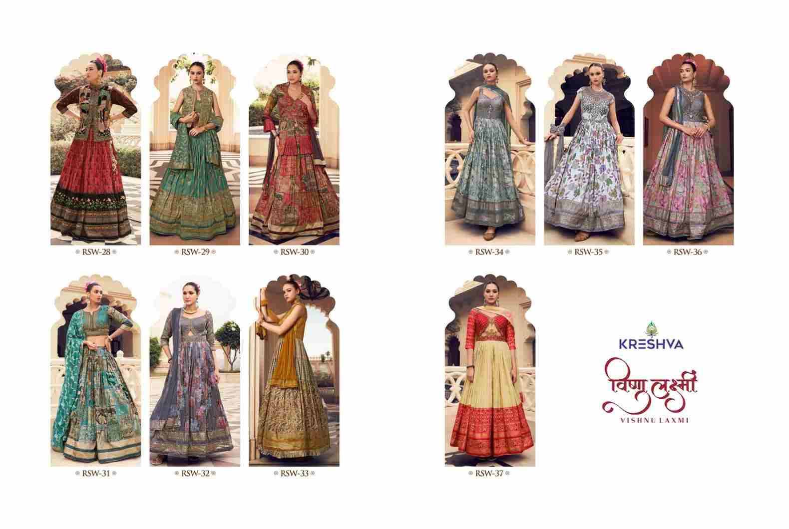 Laxmi By Kreshva 28 To 37 Series Designer Beautiful Wedding Collection Occasional Wear & Party Wear Silk Lehengas At Wholesale Price