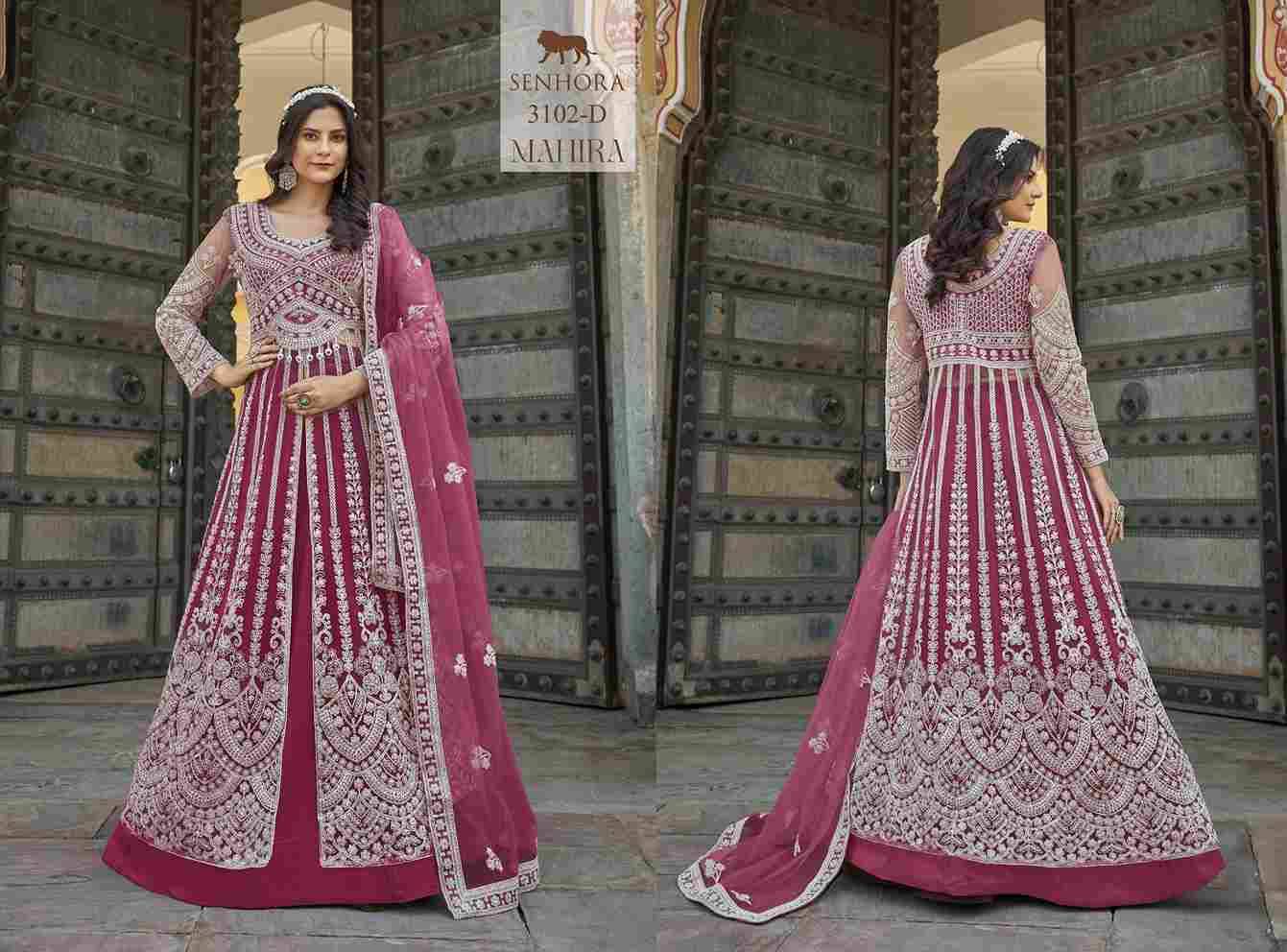 Mahira By Senhora Dresses 3102-A To 3102-D Series Beautiful Anarkali Suits Stylish Fancy Colorful Casual Wear & Ethnic Wear Pure Net Dresses At Wholesale Price