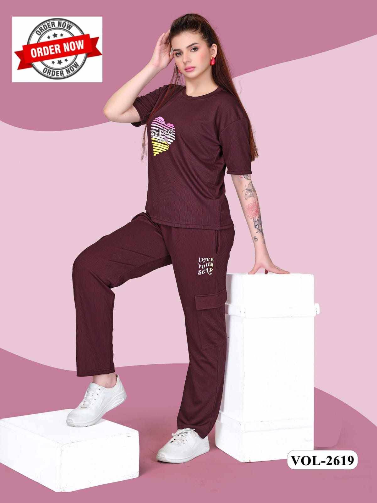 Vol-2619 By Kaamiri 2619-A To 2619-F Series Beautiful Stylish Fancy Colorful Casual Wear & Ethnic Wear Sinker Night Suits At Wholesale Price