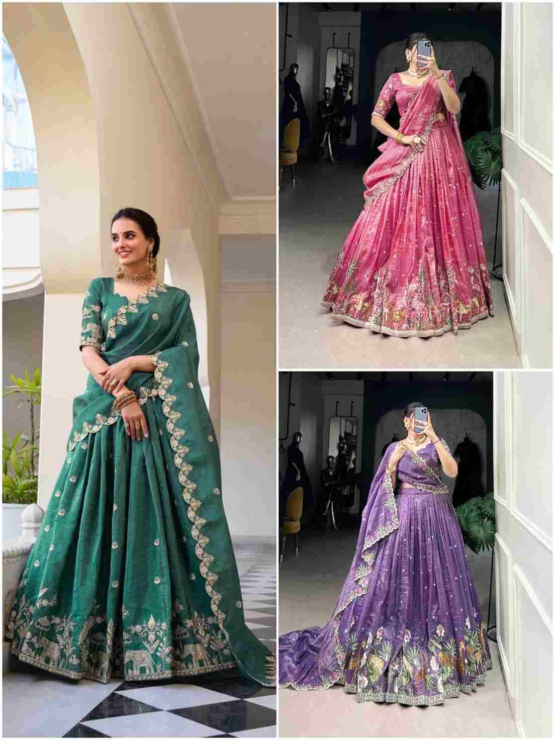 Tyohaar By Fashid Wholesale 01 To 03 Series Designer Beautiful Wedding Collection Occasional Wear & Party Wear Gold Crush Lehengas At Wholesale Price