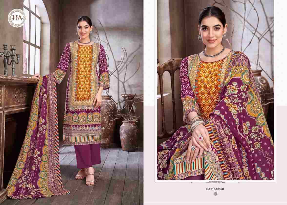 Sana Noor Vol-5 By Harshit Fashion Hub 2012-833-01 To 2012-833-06 Series Beautiful Festive Suits Stylish Fancy Colorful Casual Wear & Ethnic Wear Pure Viscose Rayon Dresses At Wholesale Price